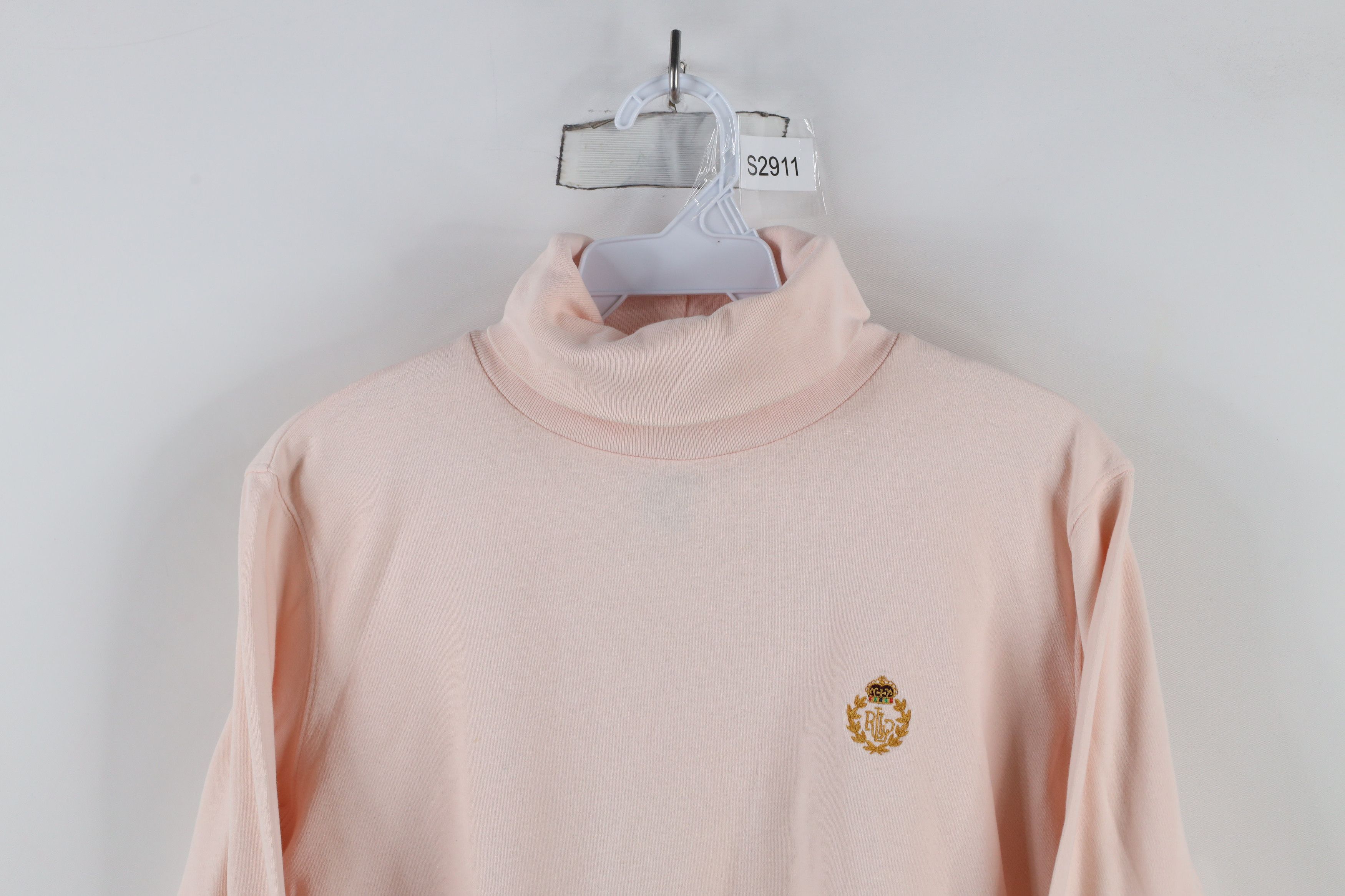 Ralph Lauren × Vintage Vintage 90s Ralph Lauren Ribbed Knit Turtleneck T-Shirt Pink Size M / US 6-8 / IT 42-44 - 2 Thumbnail