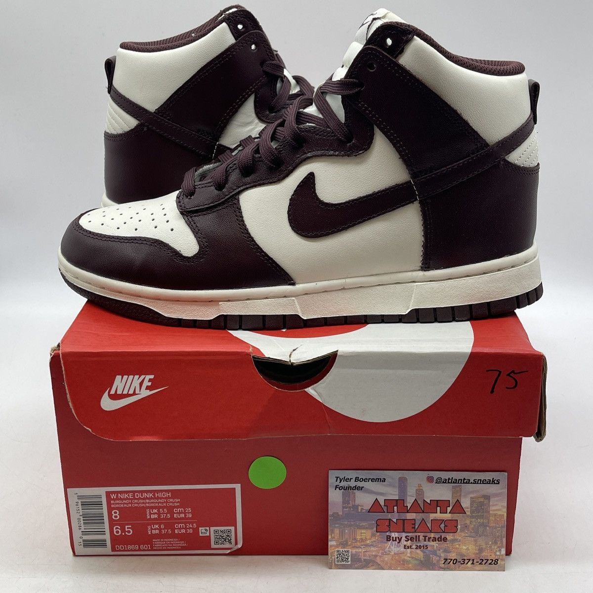 Nike Wmns dunk high burgundy crush Size US 8 / IT 38 - 1 Thumbnail