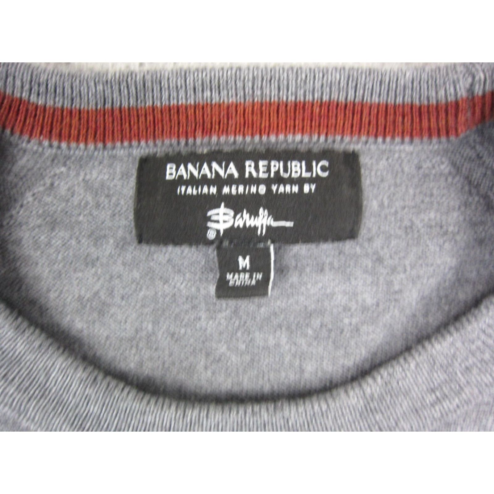 Banana Republic Banana Republic Sweater Womens Medium Gray Baruffa Wool Yarn Pullover Knit Crew Neck 90s Style Block Size M / US 6-8 / IT 42-44 - 3 Thumbnail