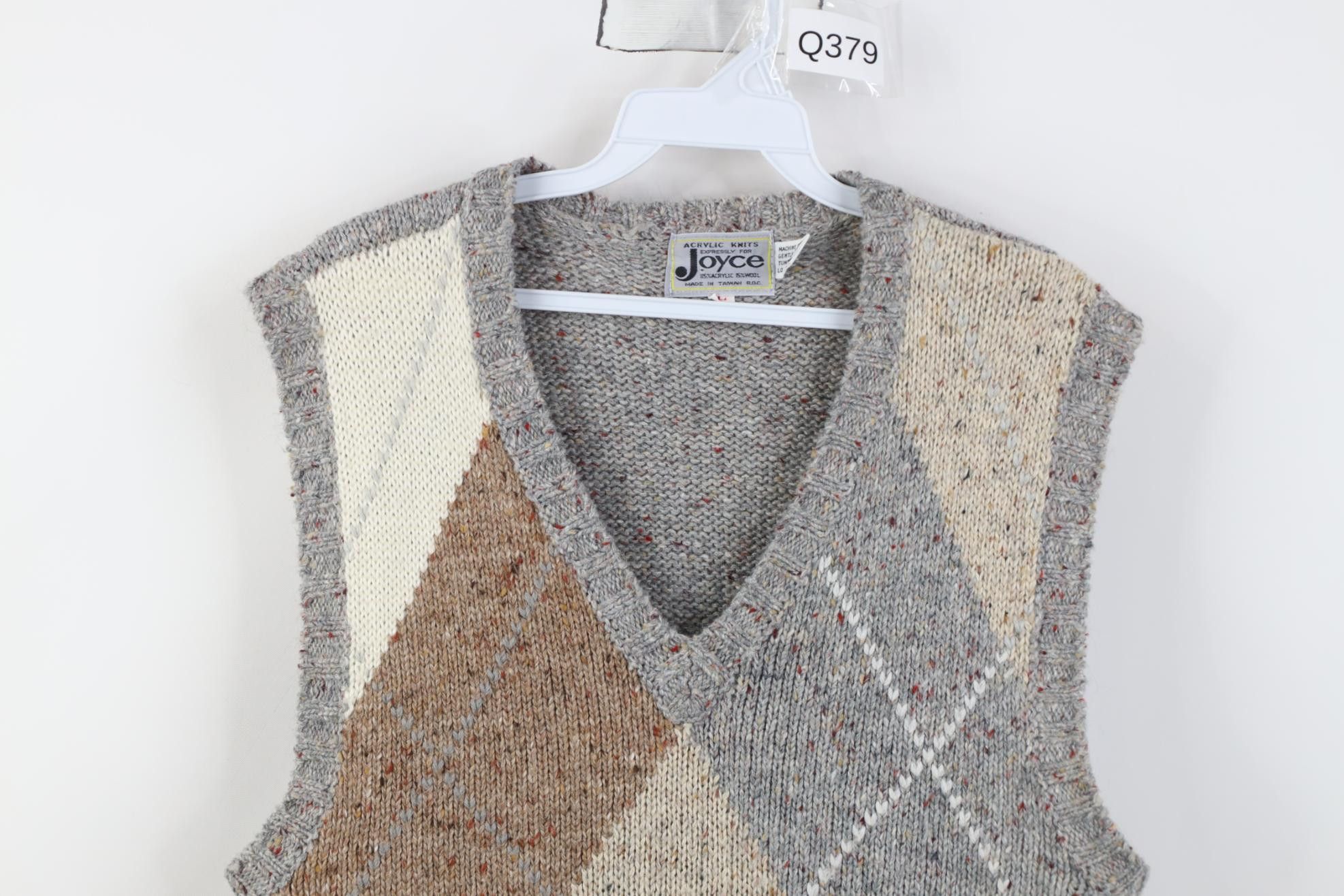 Vintage Vintage 70s Streetwear Fleck Argyle Wool Knit Sweater Vest Size L / US 10 / IT 46 - 2 Thumbnail