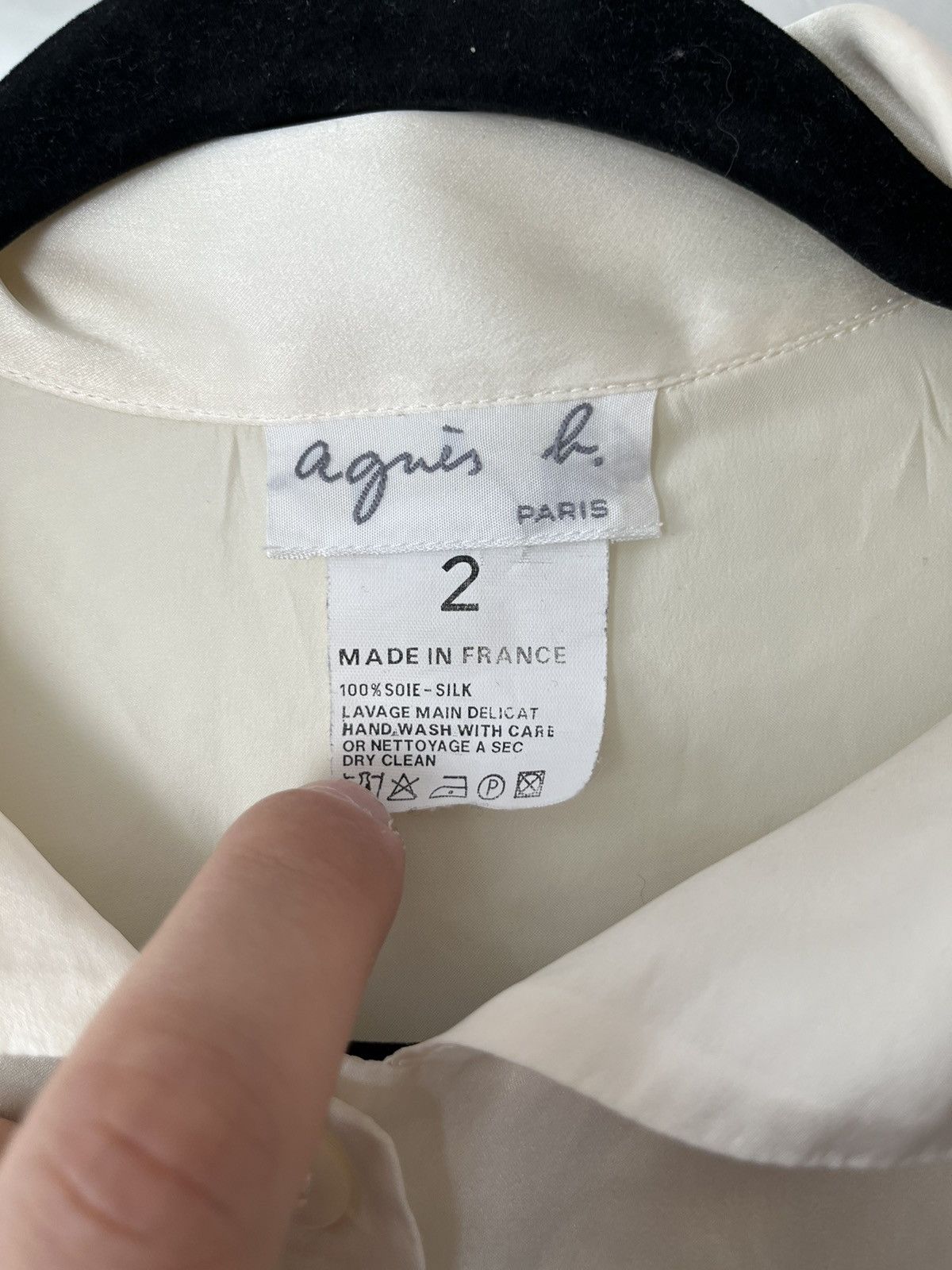 agnes b. Agnes B. Paris Silk Shirt Button Long Sleeve Size M / US 6-8 / IT 42-44 - 3 Thumbnail