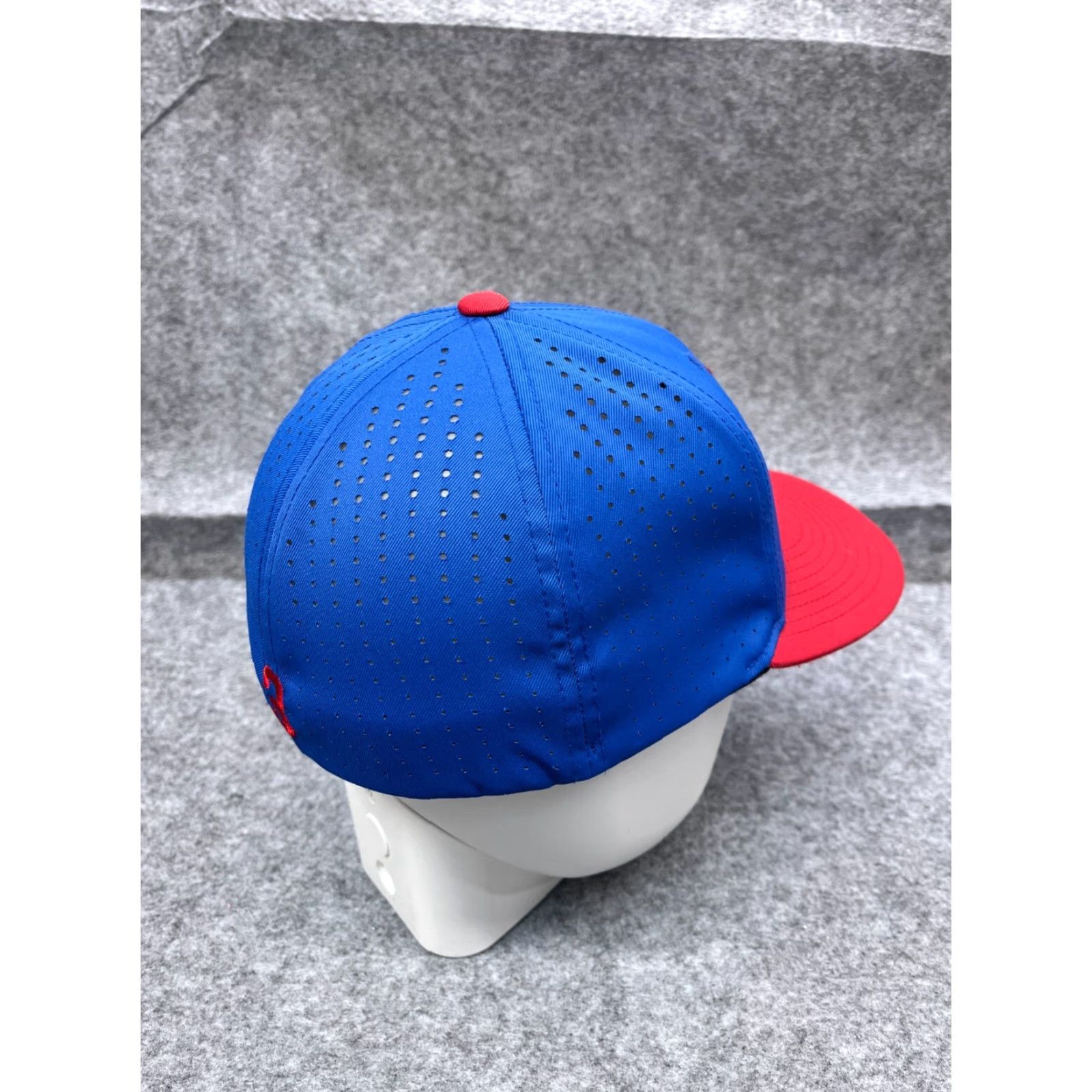 Vintage VINTAGE Pacific Headwear Hat Cap Fitted Adult Medium Blue Red Polyester Blend Size ONE SIZE - 7 Thumbnail