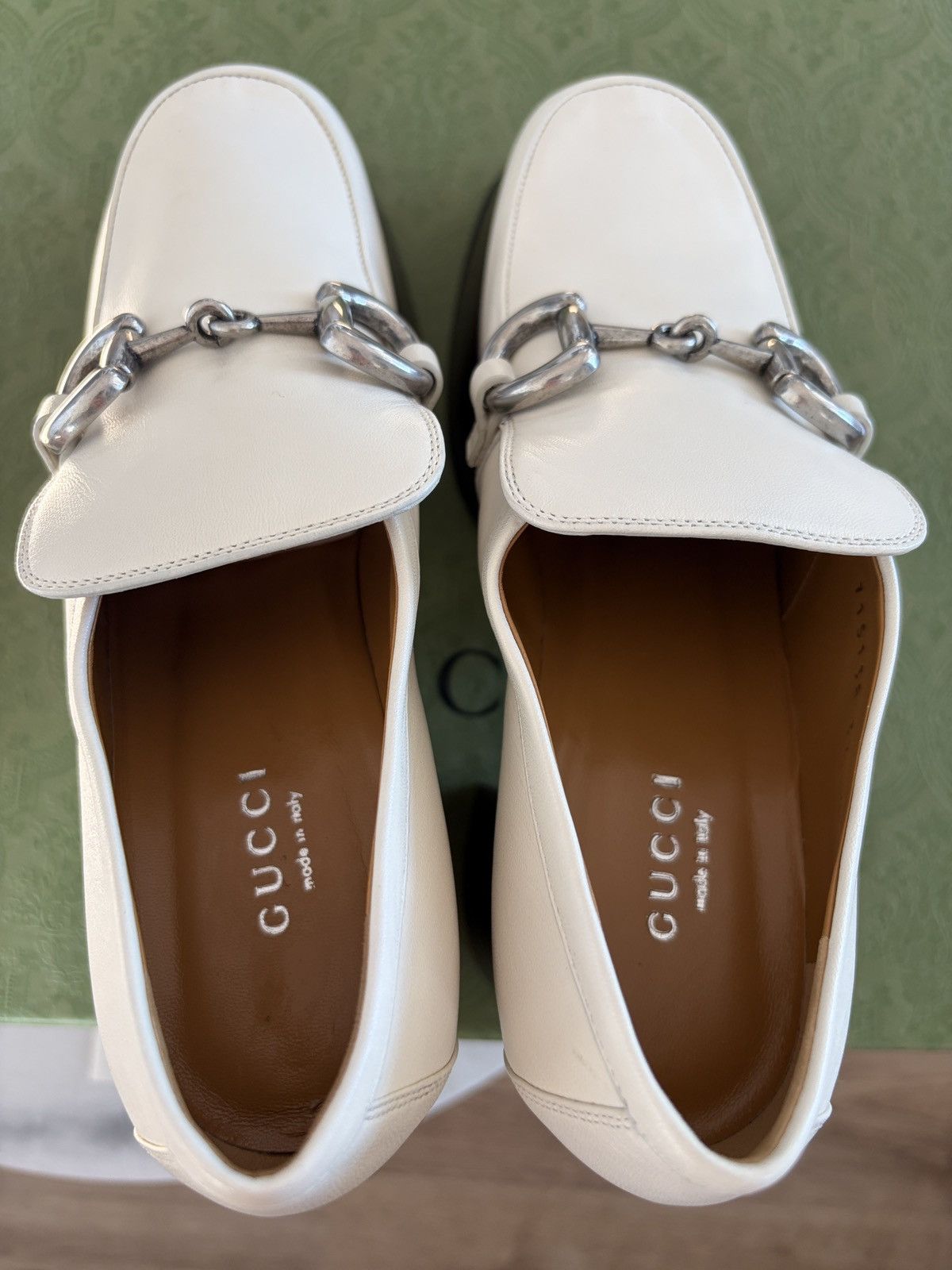Gucci Gucci platform horsebit loafer white Size US 7 / IT 37 - 11 Thumbnail