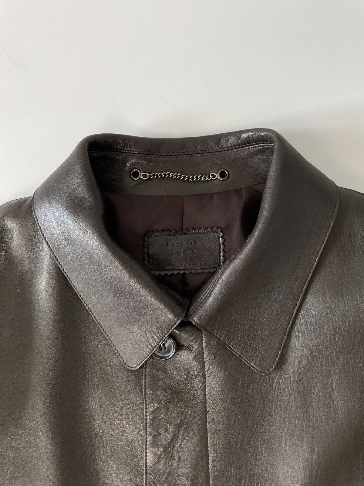 Prada Prada Heavy Leather Coat Size US L / EU 52-54 / 3 - 2 Thumbnail