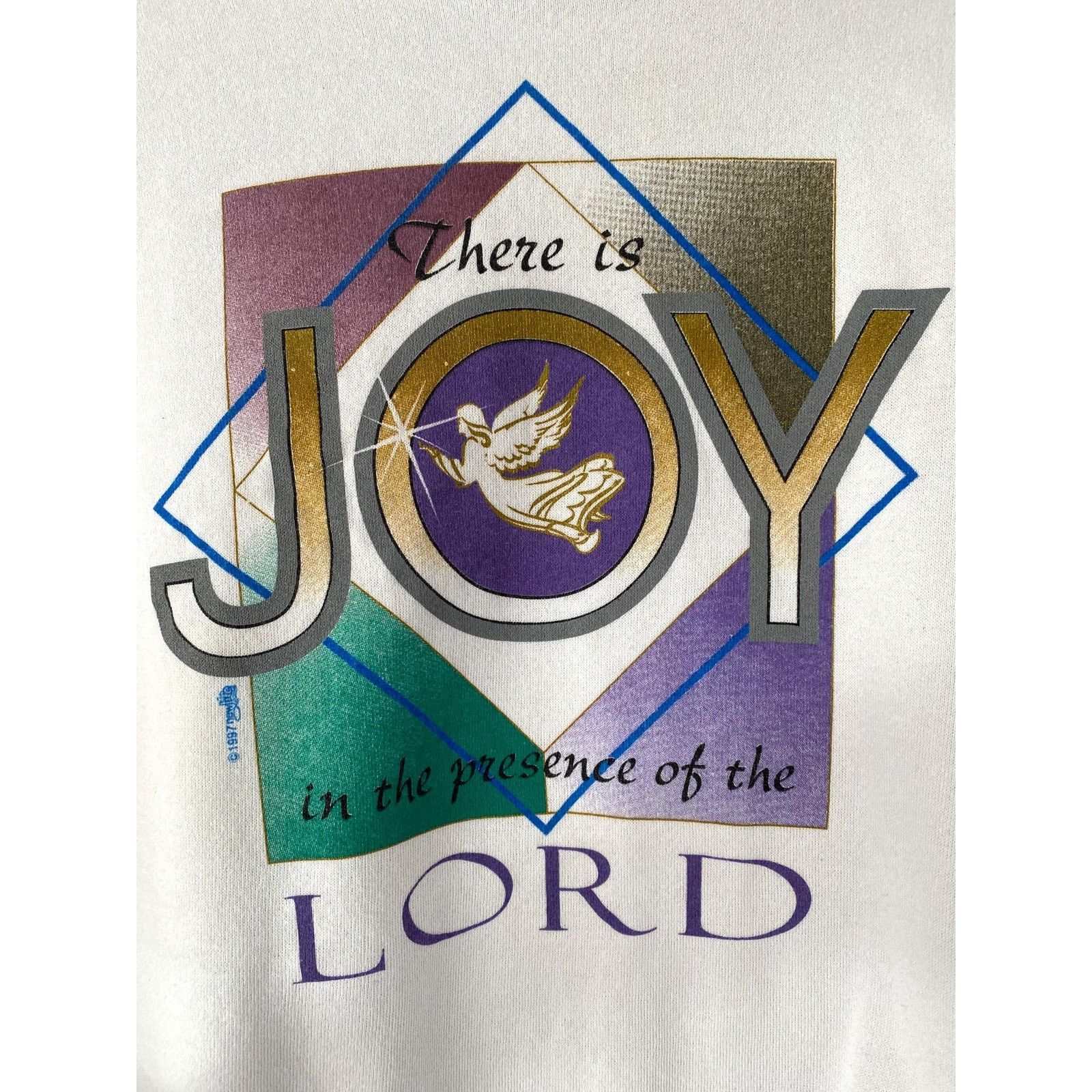 Jerzees 90s vintage white joy of the lord holiday pullover sweater Size S / US 4 / IT 40 - 8 Thumbnail