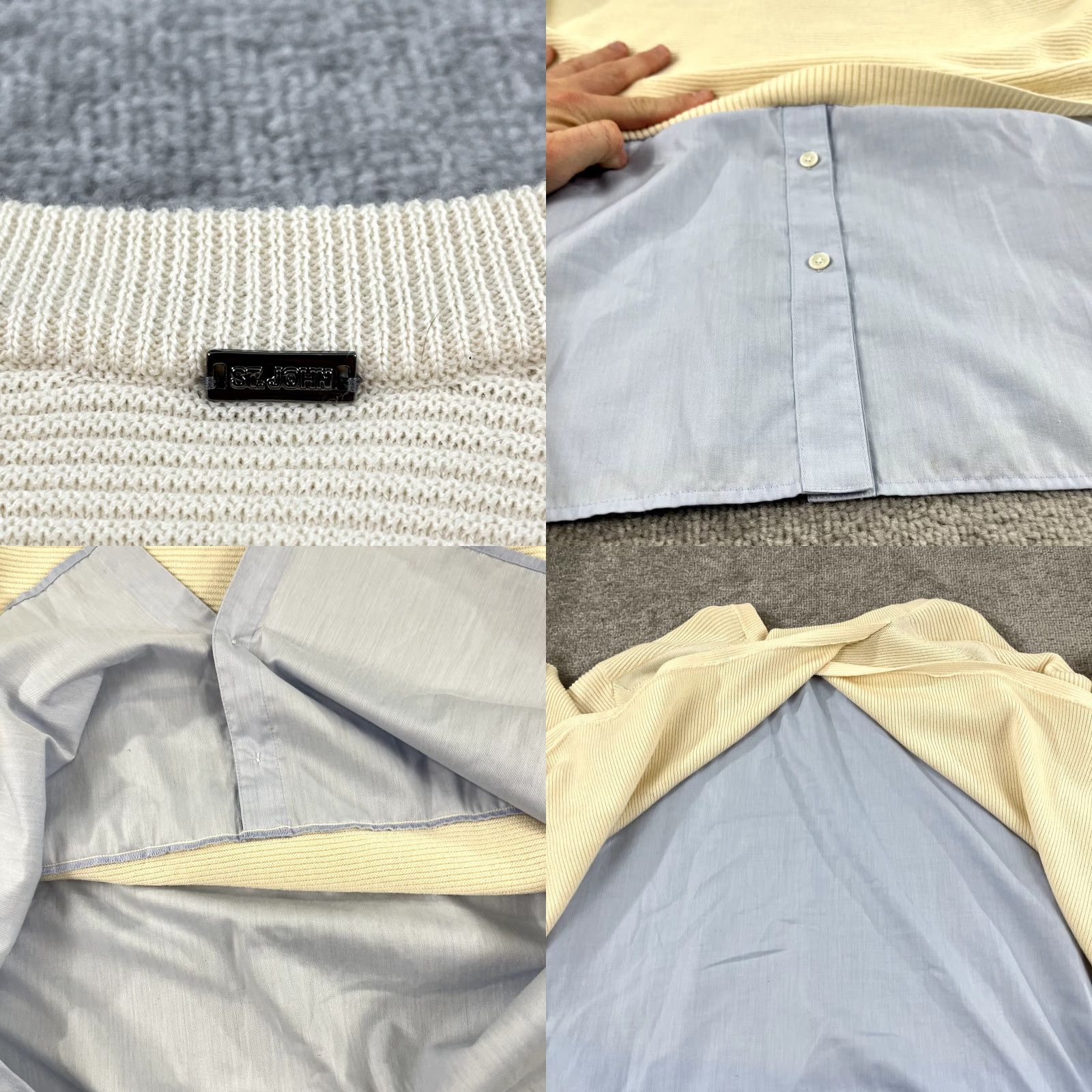 St. John VINTAGE ST. JOHN Sweater Shirt Womens Large Brown Blue Wool Stitch School Girl Preppy Size L / US 10 / IT 46 - 8 Thumbnail
