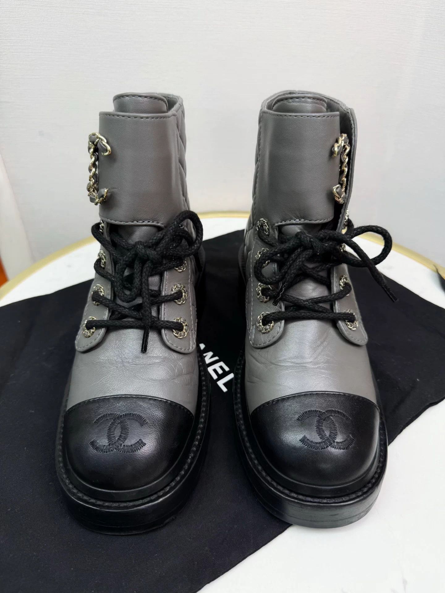 Chanel boots 35 authentic worn a few times clean