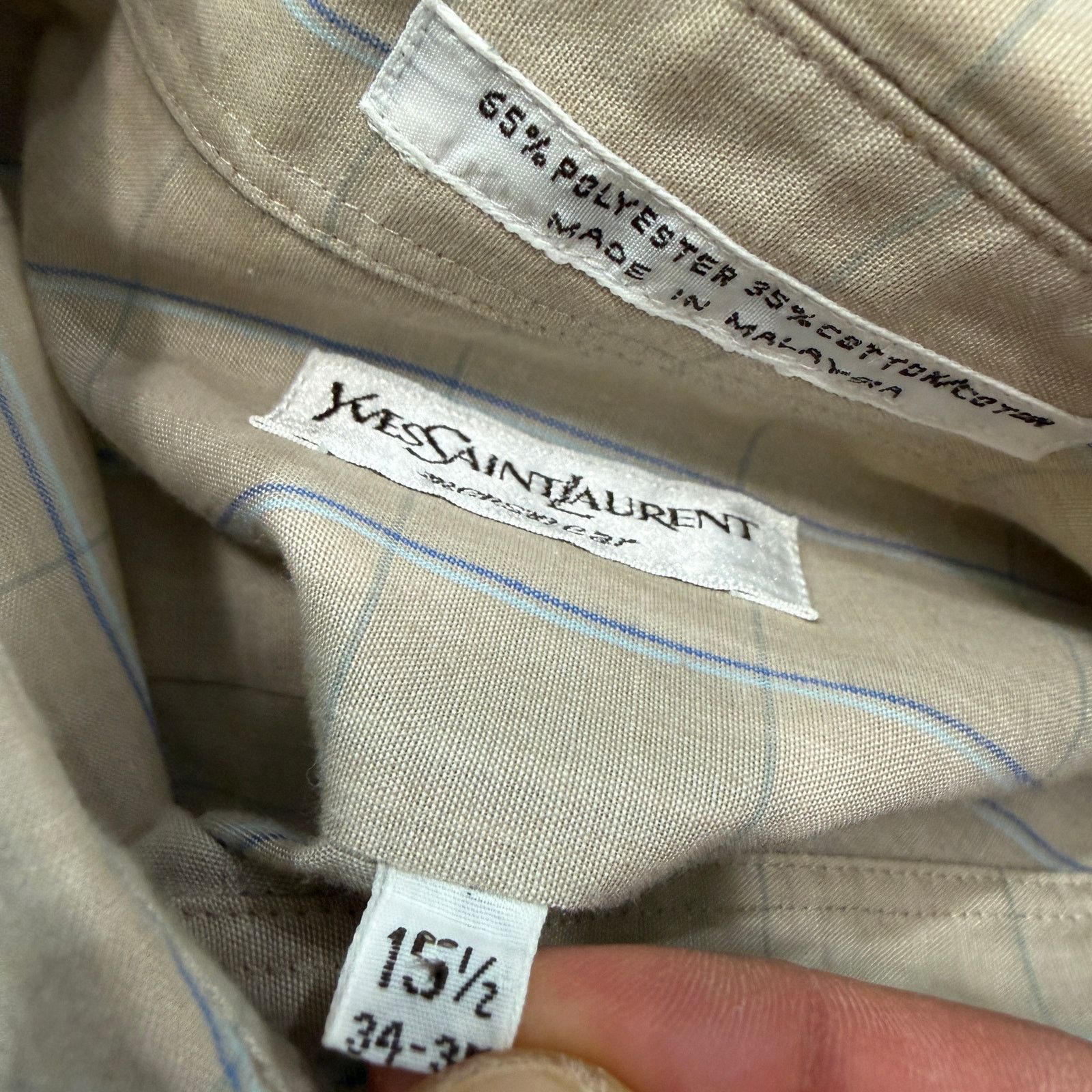 Vintage Vintage Yves Saint Laurent Button Down Shirt 15.5 34-35 Size US M / EU 48-50 / 2 - 6 Thumbnail