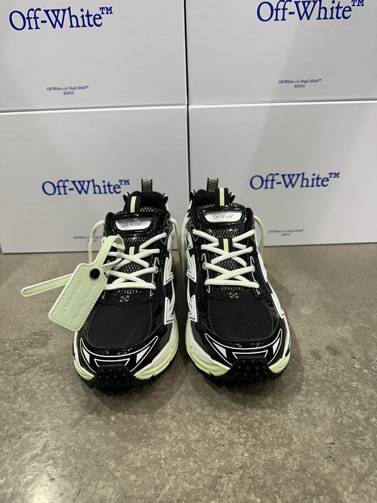 Off-White OFF-WHITE - Be Right Back Sneakers Black Lime | Grailed