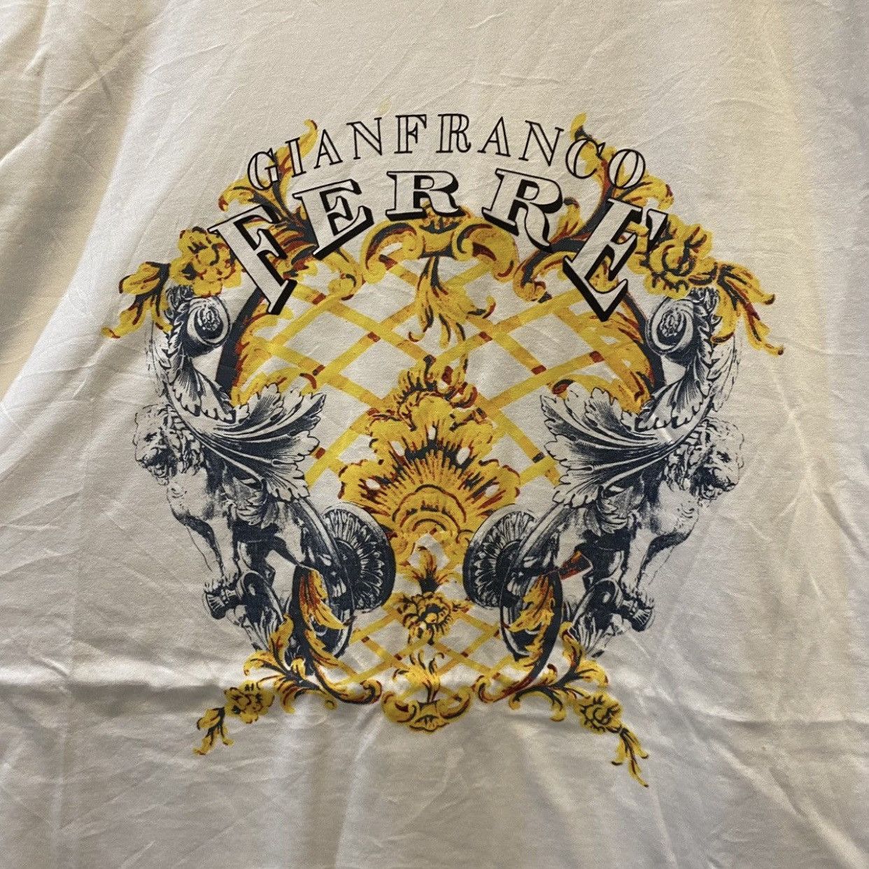 Gianfranco Ferre Vintage 1990s Gianfranco Ferre Affliction Design T-Shirt Size US L / EU 52-54 / 3 - 5 Thumbnail