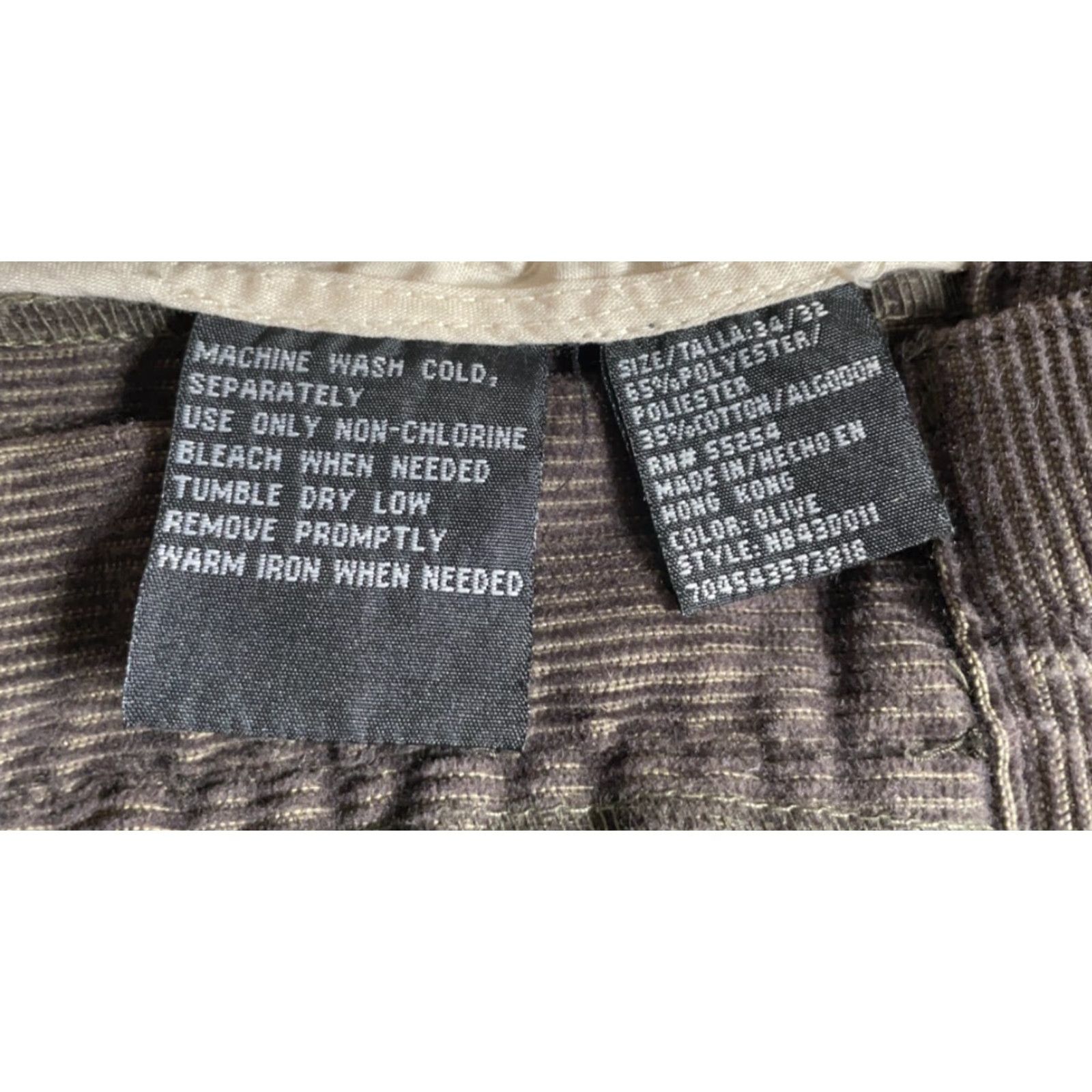 Vintage Men's Baggy Fit Corduroy Carpenter Pants Olive 34 x 32 Skater Y2K Loose Size US 33 - 4 Thumbnail