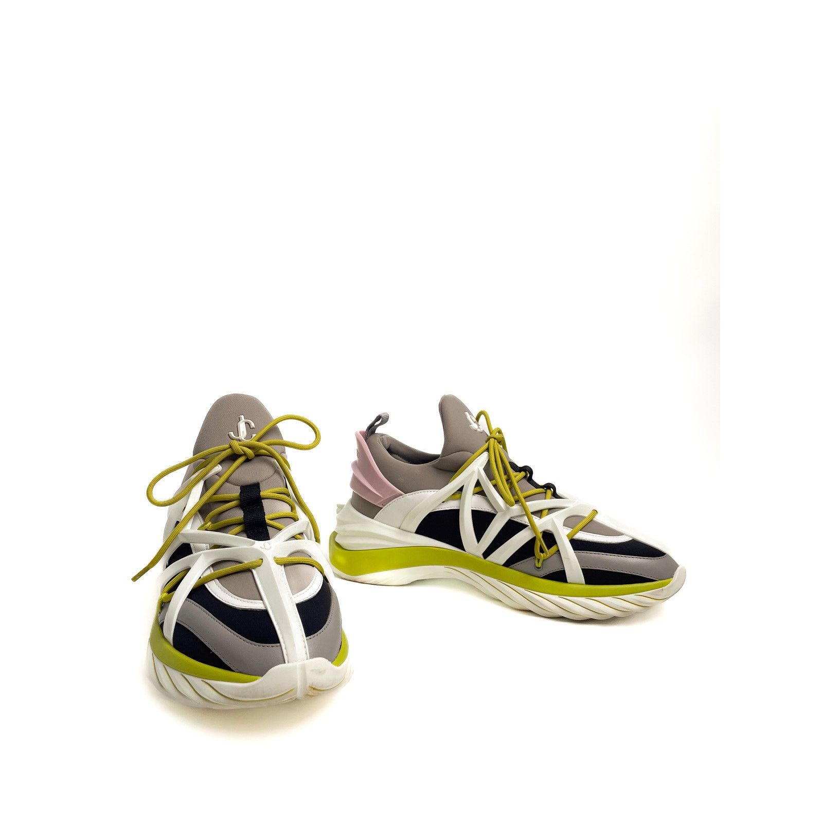 Jimmy Choo Black/White/Green Cosmos Sneakers Size US 12 / IT 42 - 3 Thumbnail
