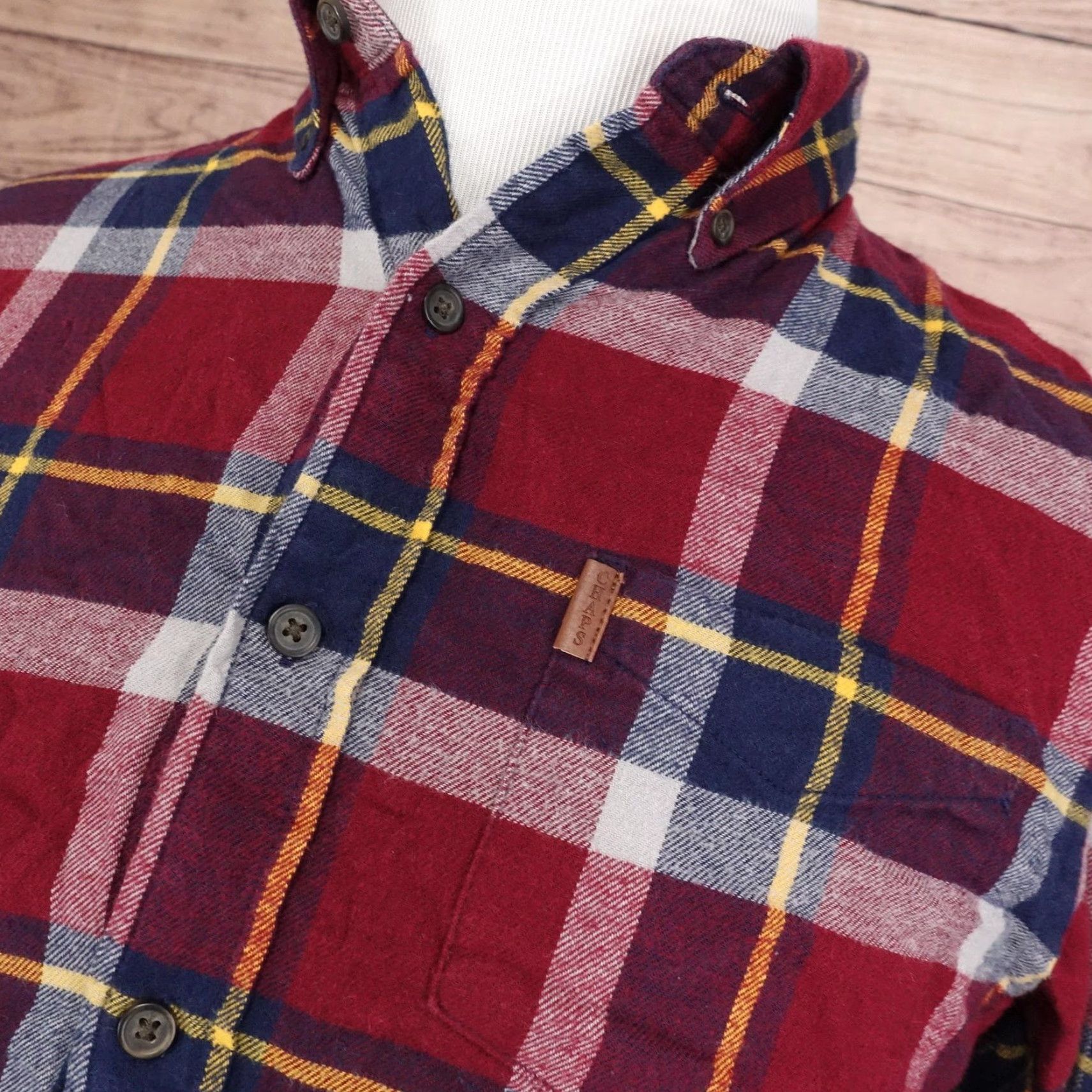 Chaps Chaps Mens Button-Up Shirt Long Sleeve Plaid Flannel Red Cotton M Size US M / EU 48-50 / 2 - 2 Thumbnail