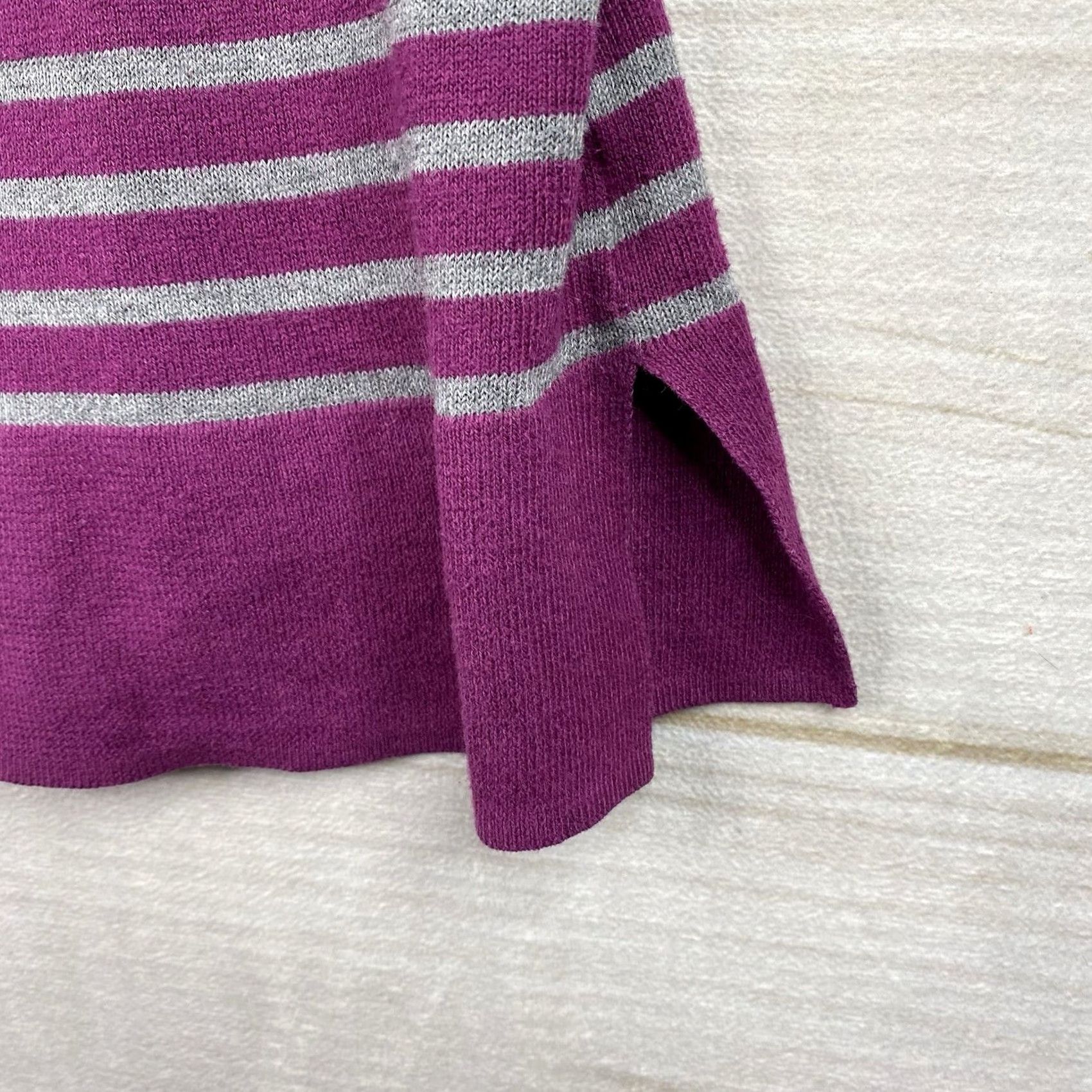 Vintage ANA a.n.a Sweater Top Womens 1X Purple Stripe Long Sleeve Pullover Blouse Size XL / US 12-14 / IT 48-50 - 6 Thumbnail
