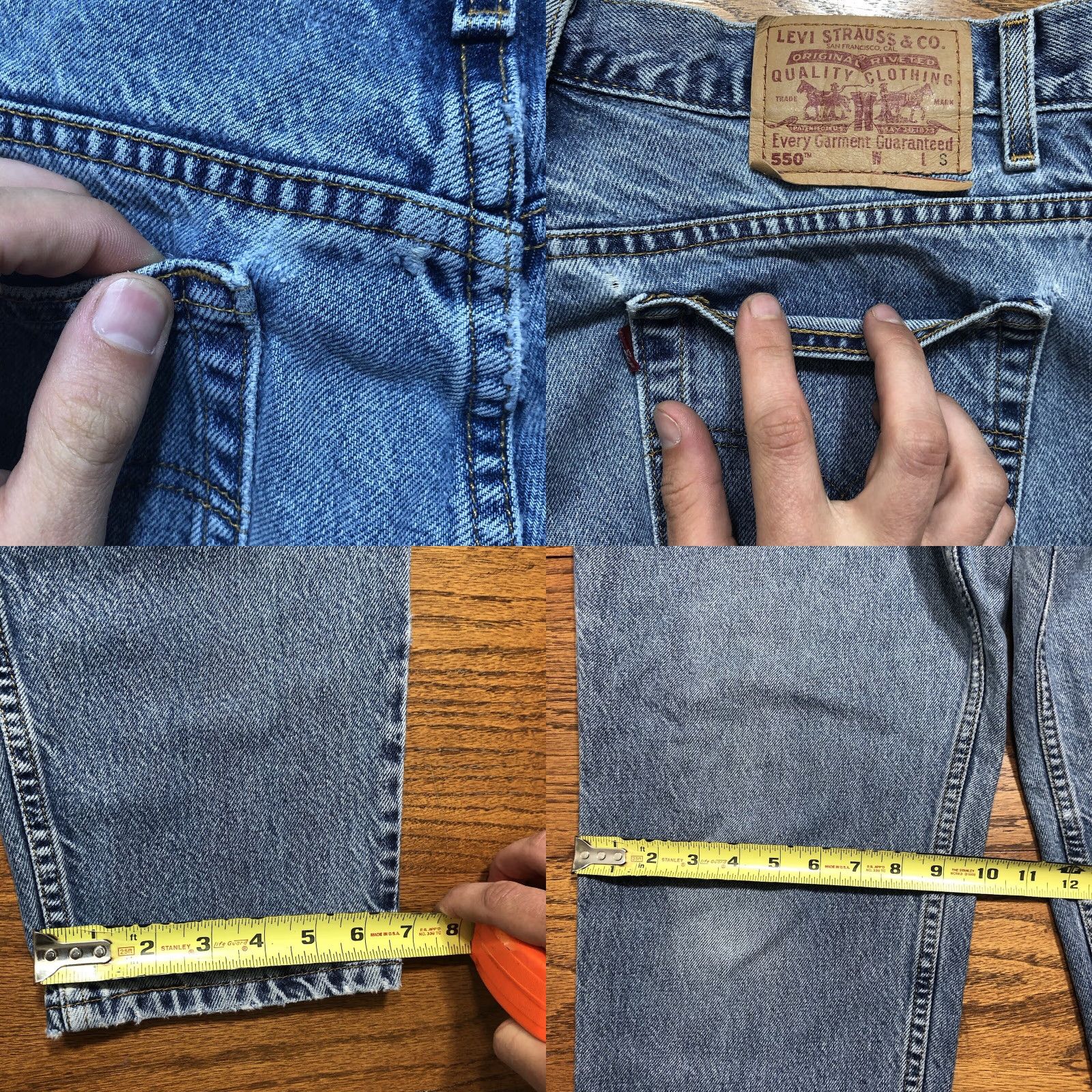 Levi's VINTAGE Levi's 550 Jeans Tapered High Rise 16 X 28.5 Inseam Blue Women's Regular 12 in Rise 5-Pocket Denim Cotton Zipper Closure 80s 90s Grunge Size 24" / US 00 / IT 34 - 9 Thumbnail
