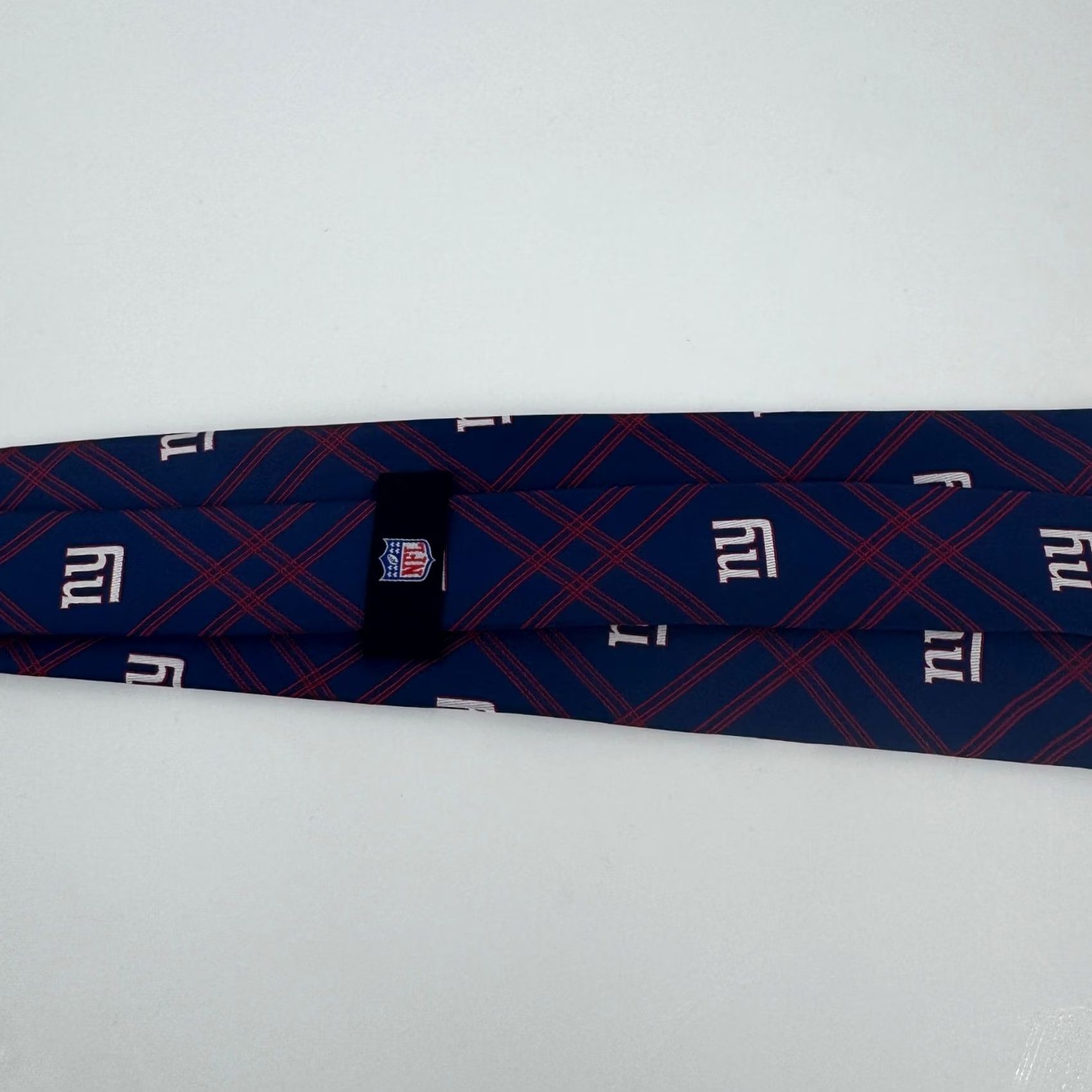 NFL New York Giants NFL Navy Blue Red Plaid Silk Necktie Size ONE SIZE - 3 Thumbnail