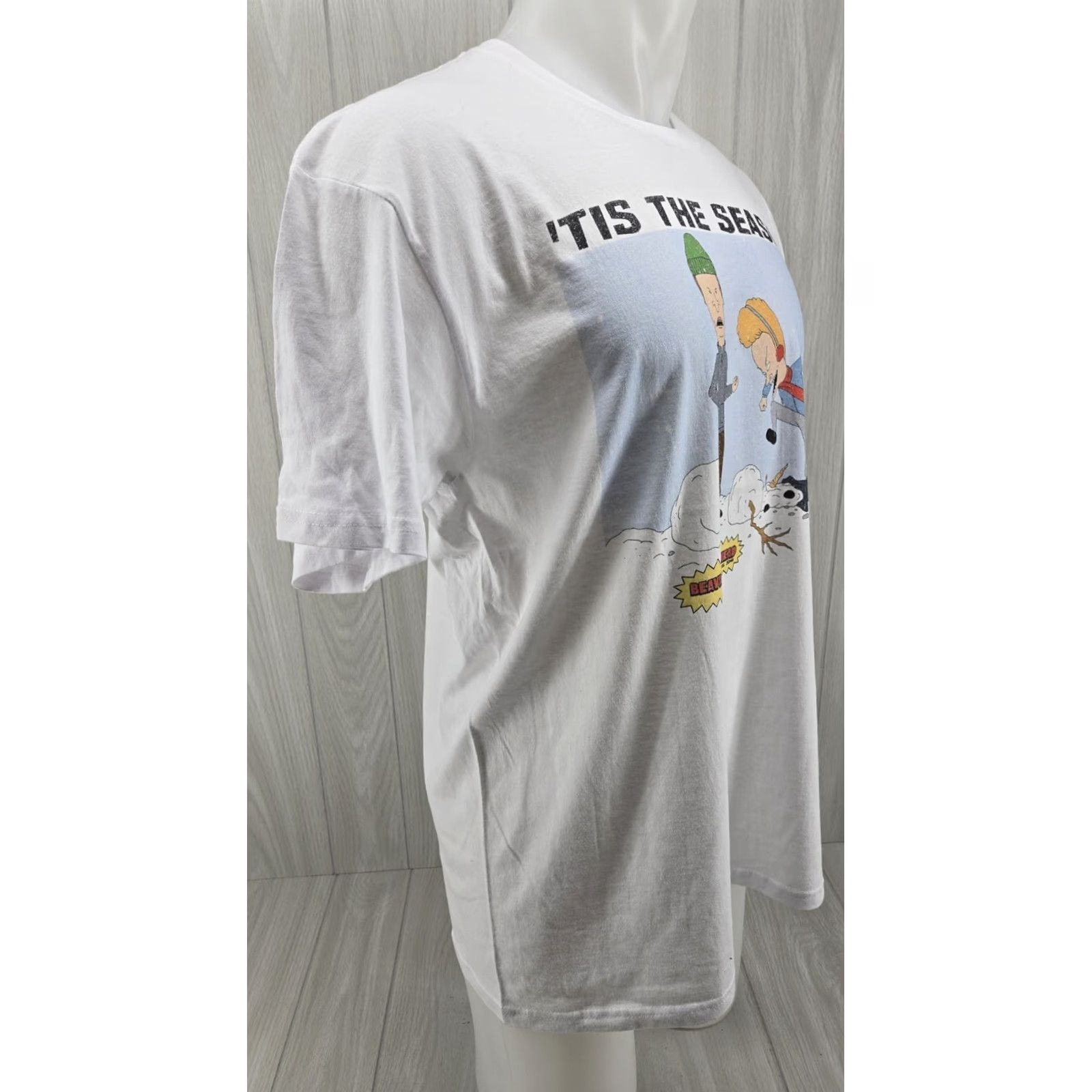 Vintage Beavis and Butthead Tis the Season Men's T Shirt White Size L Size US L / EU 52-54 / 3 - 4 Thumbnail