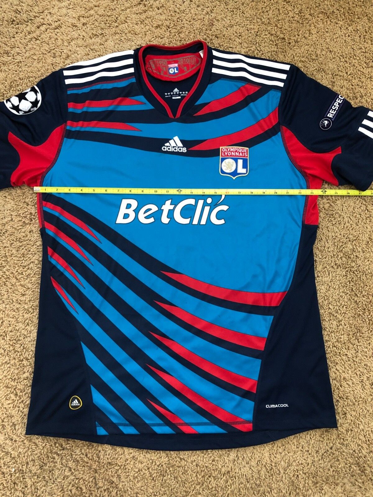 Adidas Olympique Lyonnais OL Adidas 2010/2011 CL Briand Jersey XL Size US XL / EU 56 / 4 - 13 Thumbnail