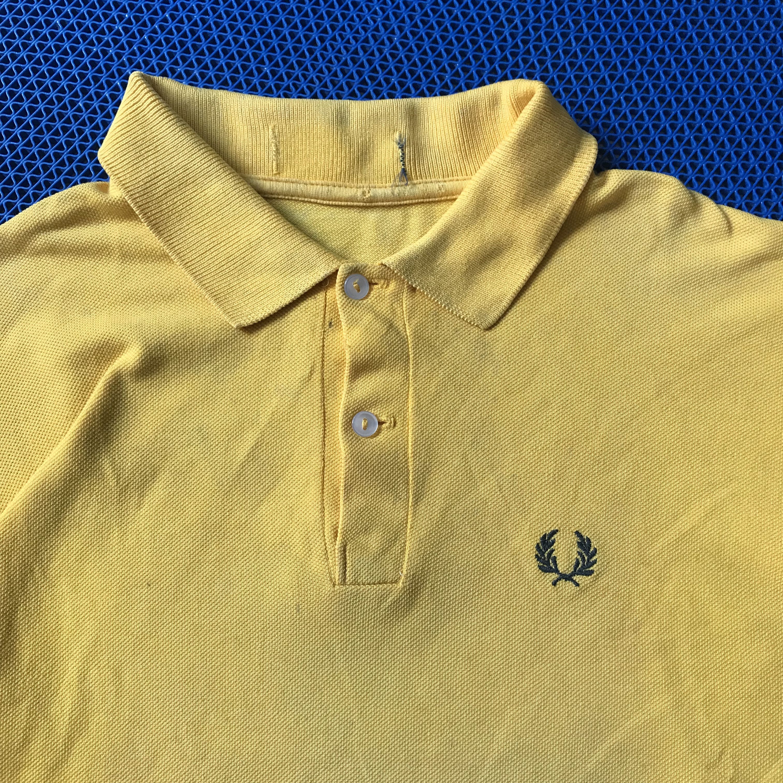 Fred Perry × Other UK × Vintage Fredperry Yellow Gold Polo shirt Size Small Basic polo Size US M / EU 48-50 / 2 - 5 Thumbnail