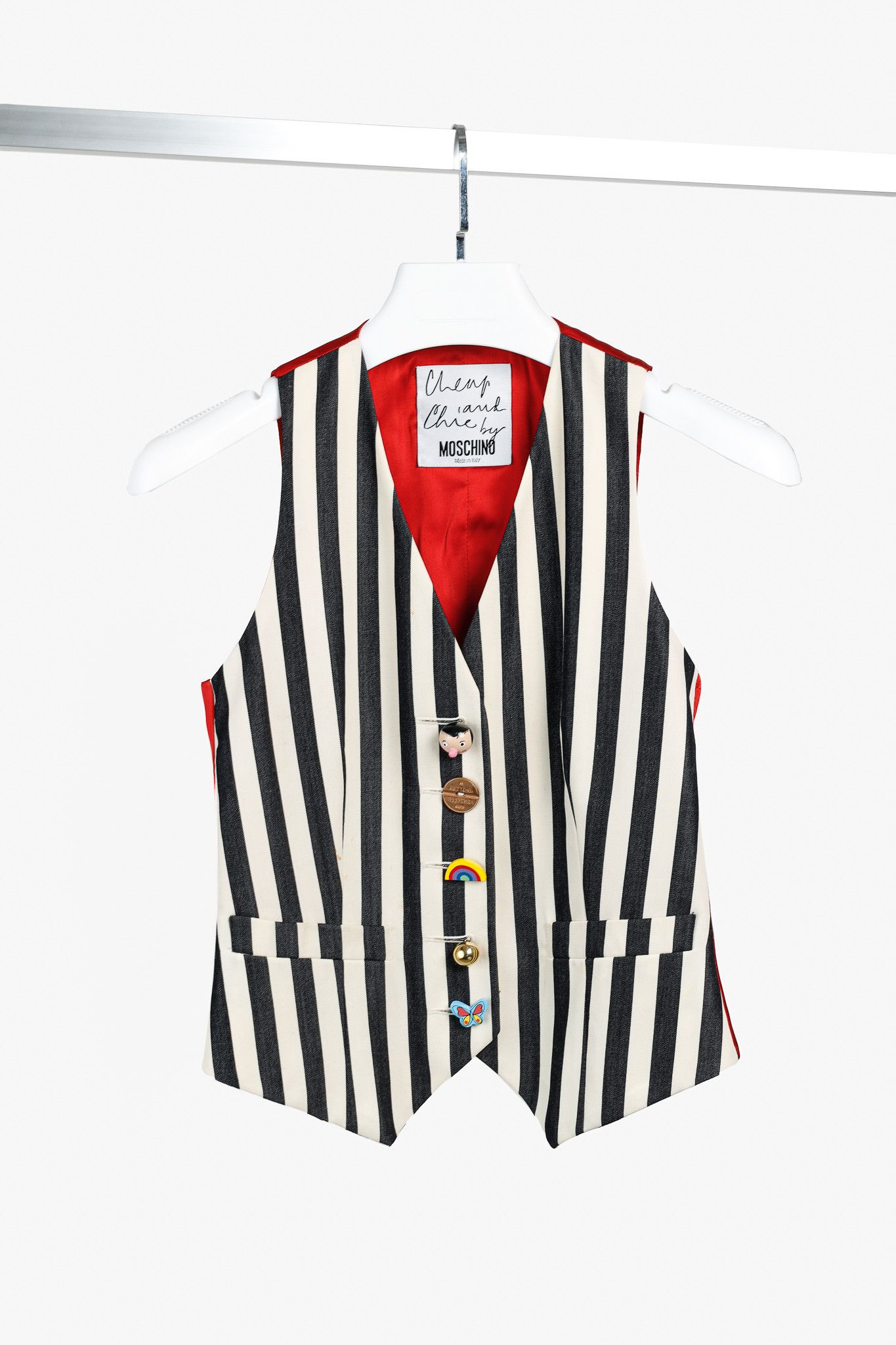 Moschino Moschino Cheap & Chic Striped Toy Button Waistcoat Size S / US 4 / IT 40 - 1 Thumbnail