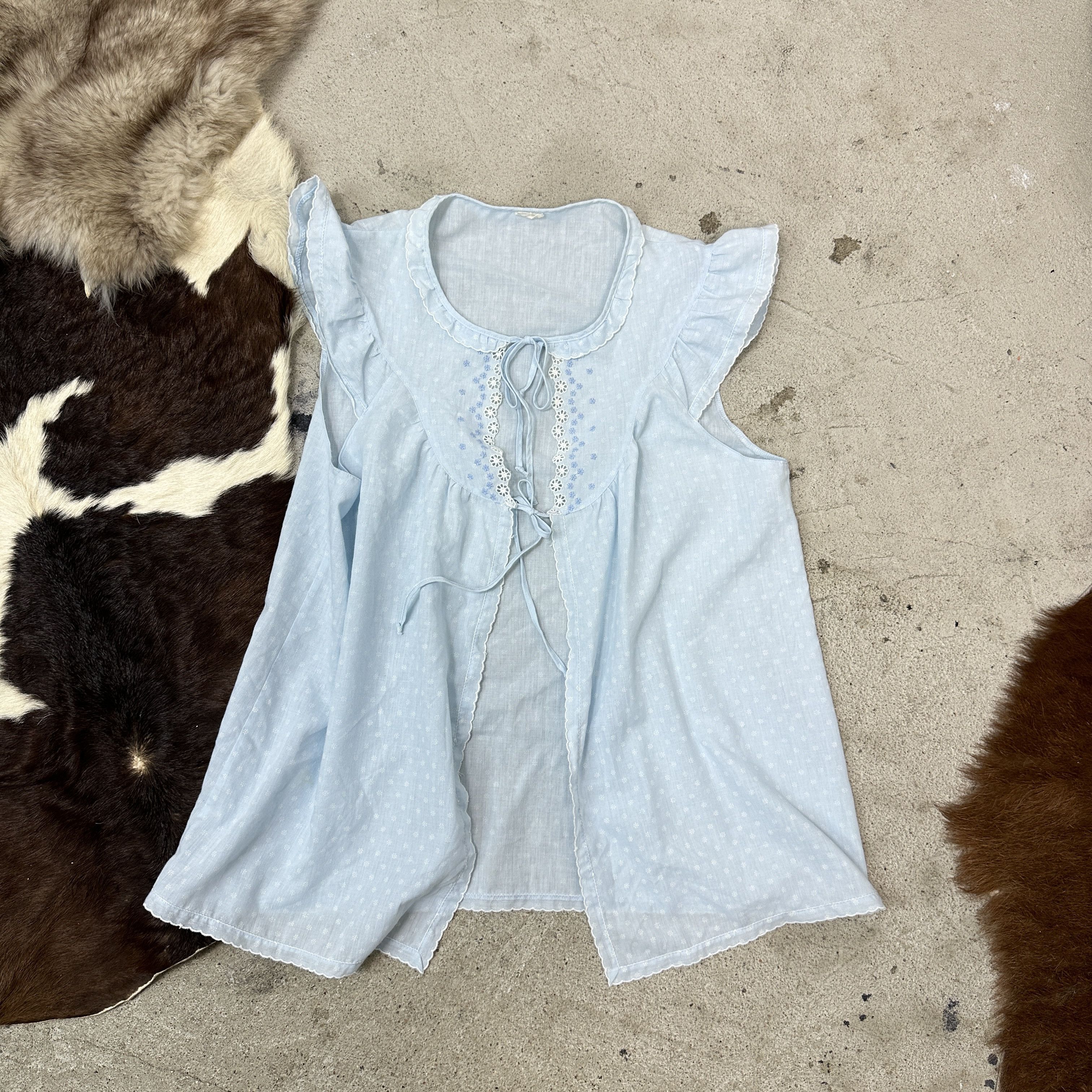 Vintage Vintage Baby Blue Coquette Lace Gown Top Y2K Size S / US 4 / IT 40 - 2 Thumbnail