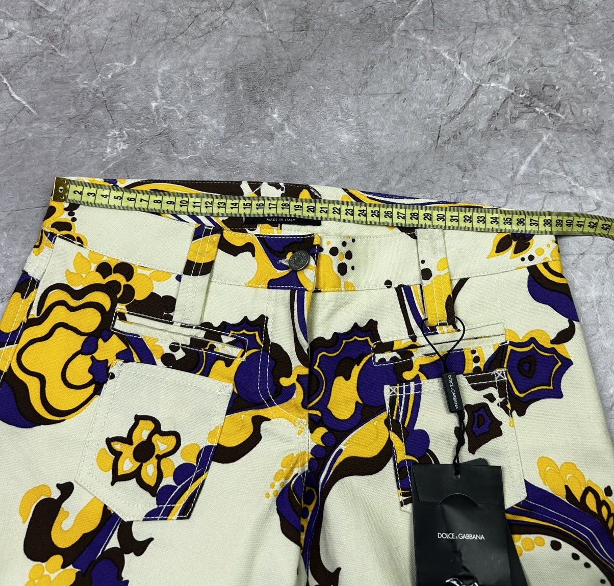 Dolce & Gabbana Dolce Gabbana Floral Pants With Purple And Gold Pattern Size 40" / US 18 - 12 Thumbnail