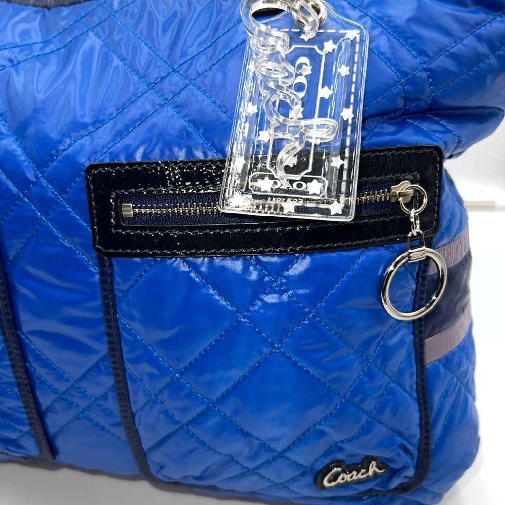 Coach Coach RARE Poppy Blue Ice Ski Bunny Glam Tote with Two Acrylic Tags Size ONE SIZE - 3 Thumbnail