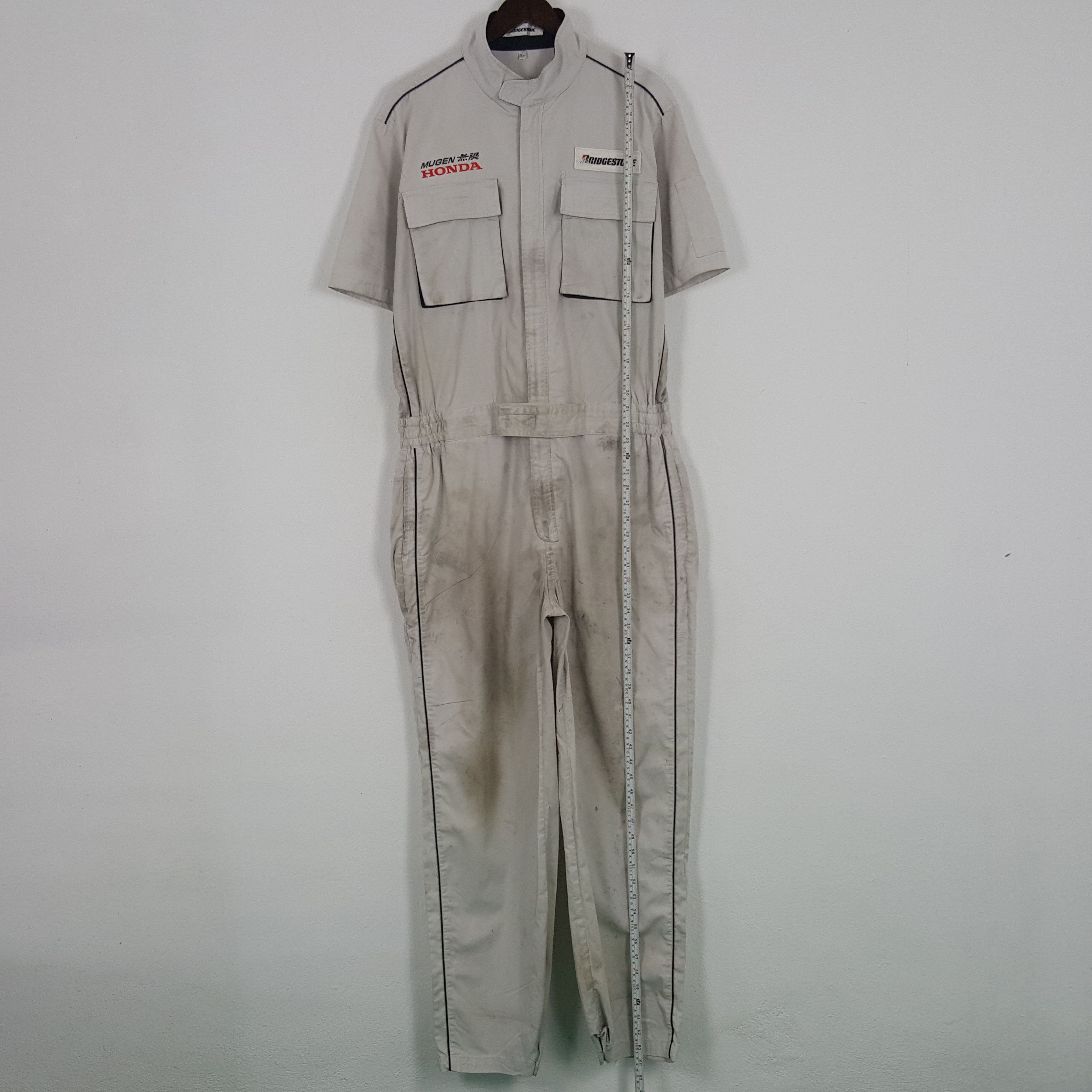 Honda × Japanese Brand × Vintage Vintage Bridgestone x Honda Custom Art Jumpsuit Jacket Size US L / EU 52-54 / 3 - 7 Thumbnail