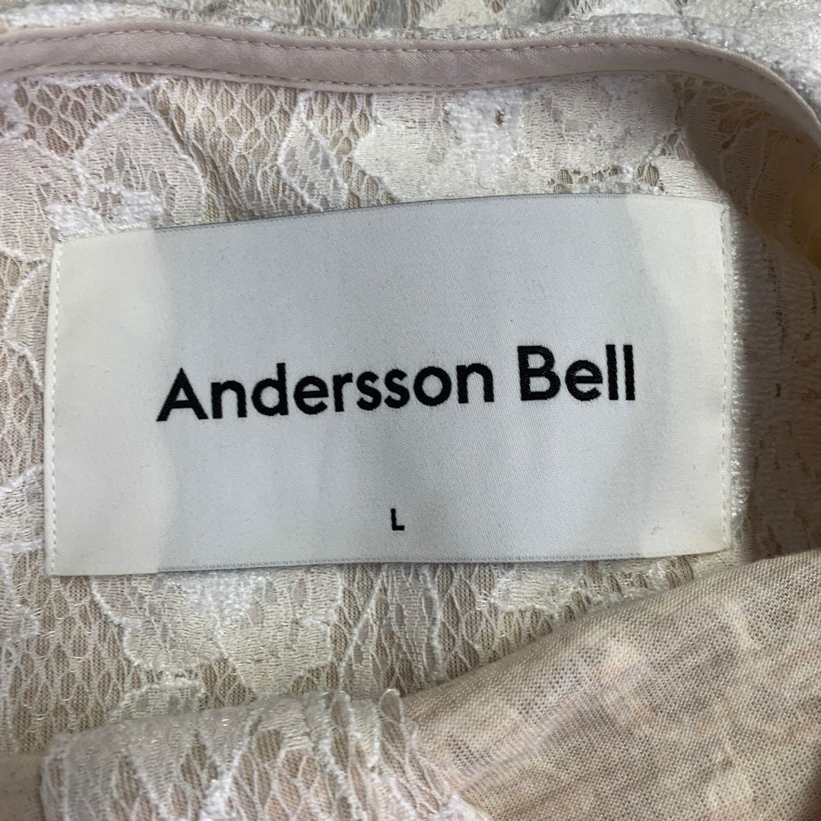 Andersson Bell Size L Beige Lace Nylon Cotton Collarless Long Sleeve Shirt Size US L / EU 52-54 / 3 - 5 Thumbnail