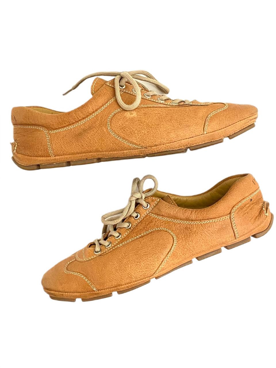 Prada Prada Car Shoe Bowling Low Top Lace Up Sneakers Retro Shoes Size US 7.5 / IT 37.5 - 1 Thumbnail