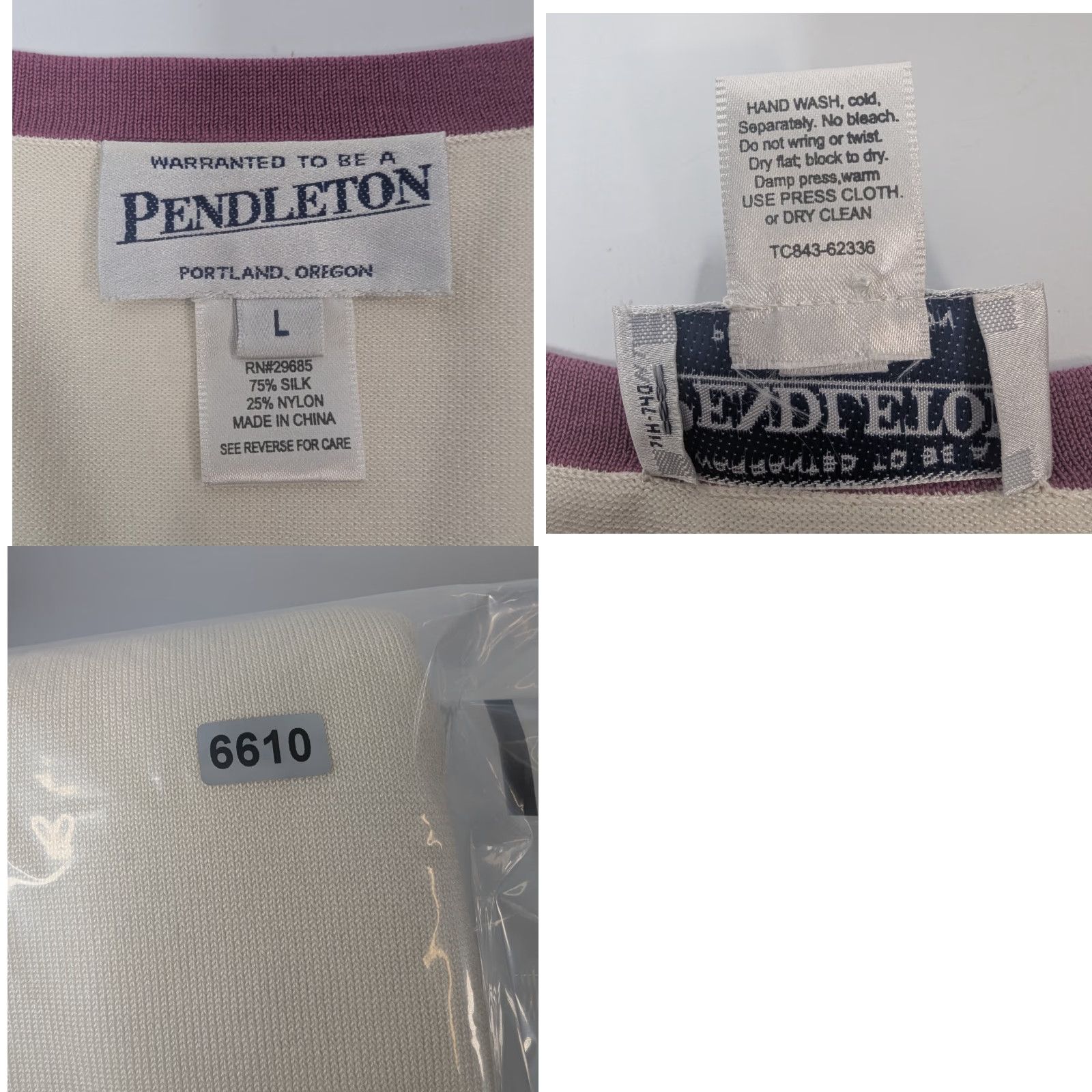 Pendleton Pendleton Silk Blend Ivory Button Cardigan V-Neck Sweater Size Large Preppy Size L / US 10 / IT 46 - 8 Thumbnail