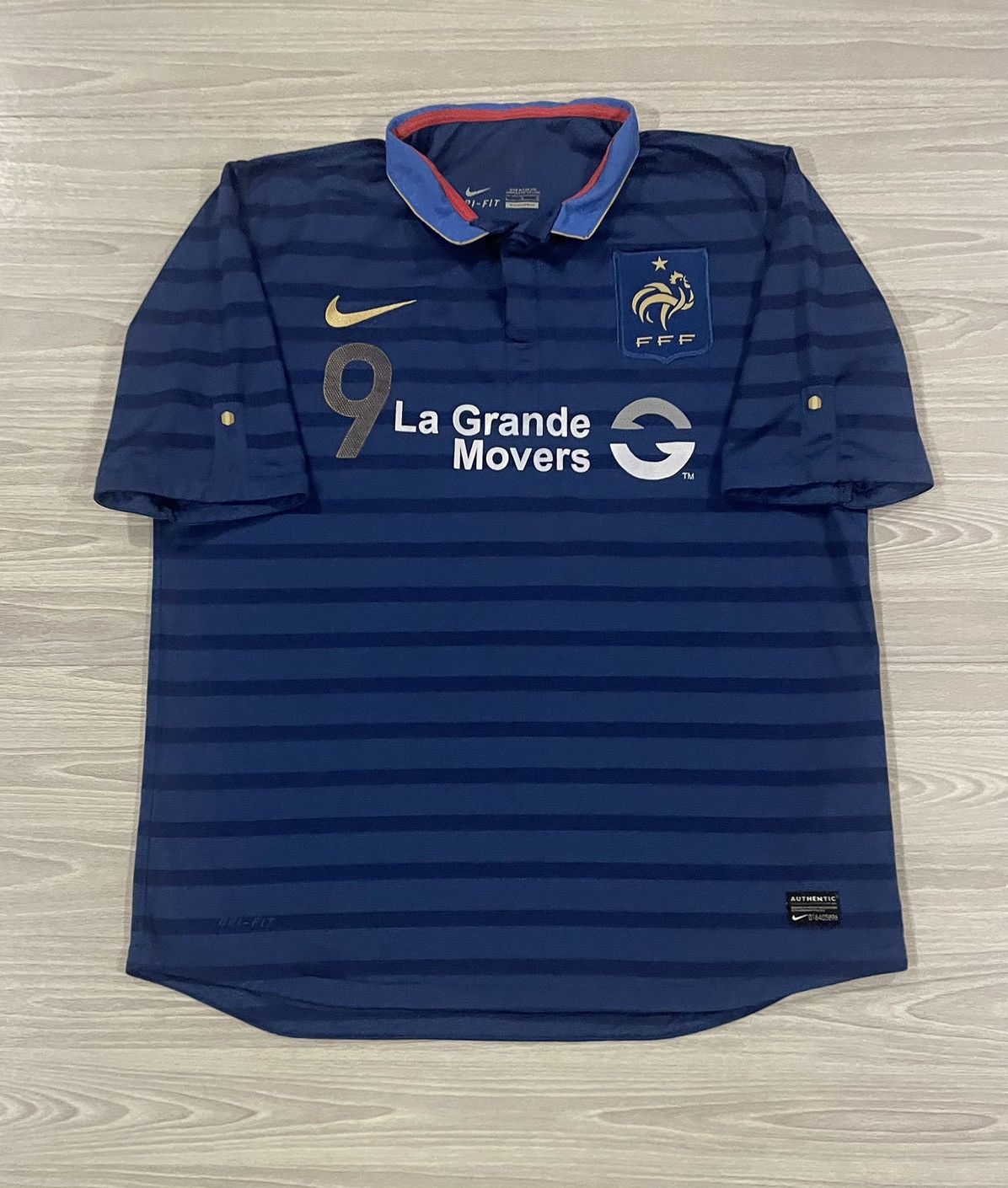 Nike Nike 2012/13 France #9 National Soccer Jersey Men’s Large Size US L / EU 52-54 / 3 - 1 Thumbnail