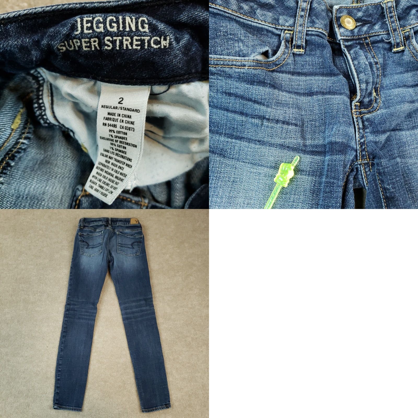 American Eagle Outfitters American Eagle Outfitters Jeggings Jeans Size 2 Blue Skinny Super Stretch Low Rise Casual Womens Size 27" / US 4 / IT 40 - 8 Thumbnail
