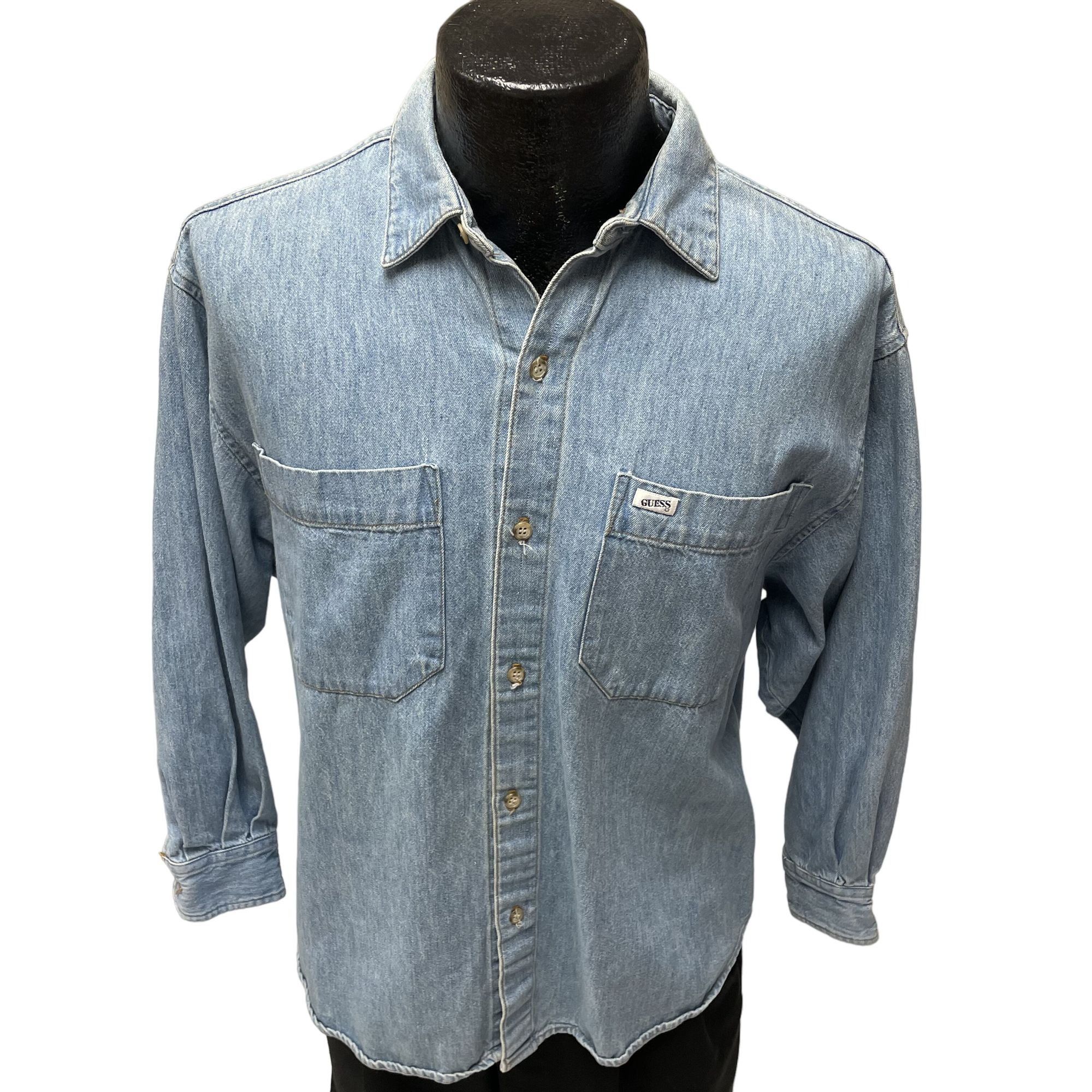 Guess Vtg Georges Marciano Blue Jean Btn Up Streetwear Shirt Size US S / EU 44-46 / 1 - 1 Thumbnail