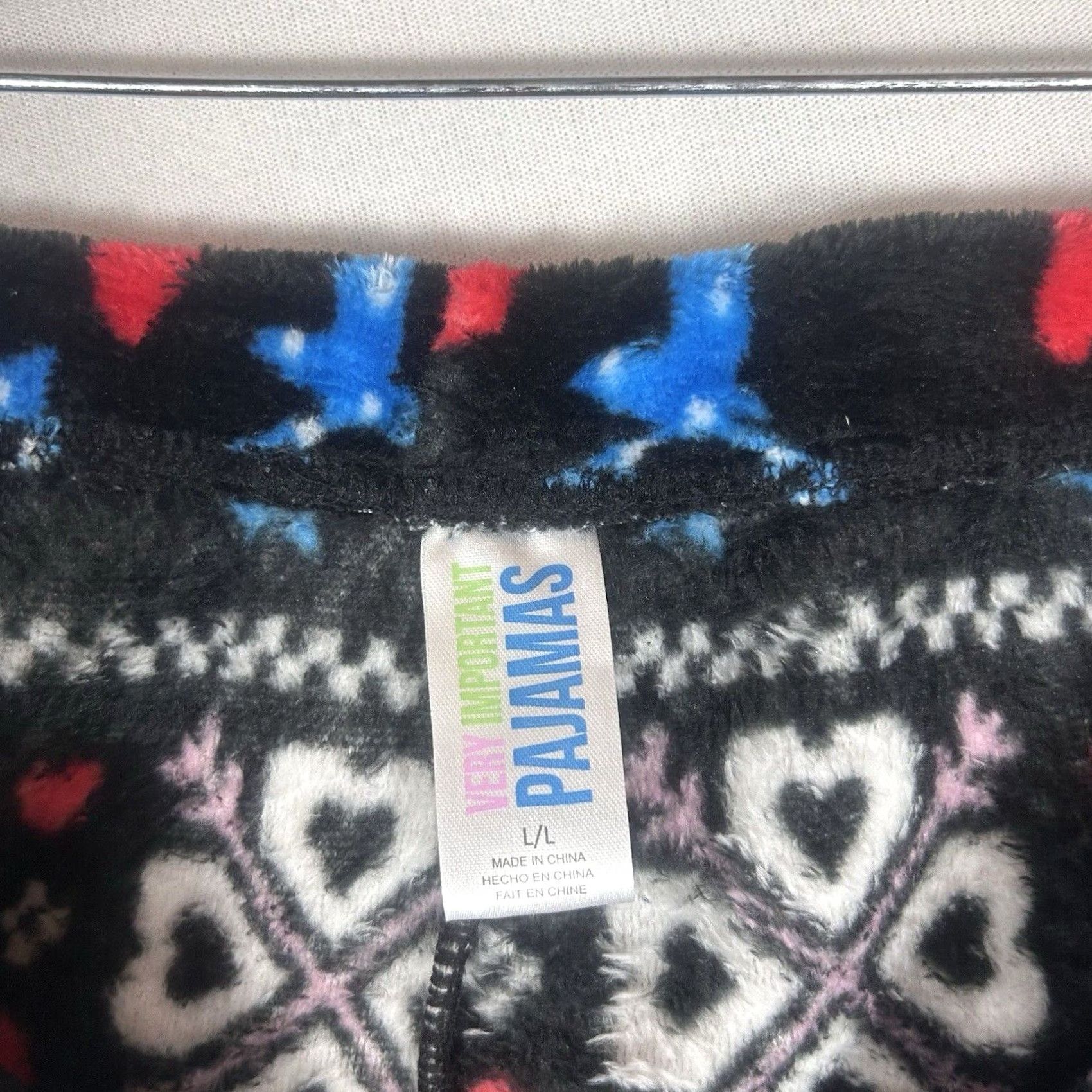 Vintage Very Important Pajamas Pajama Pants Womens Large Candy Canes & Hearts Christmas NWT Black Size 36" / US 14 / IT 50 - 3 Thumbnail