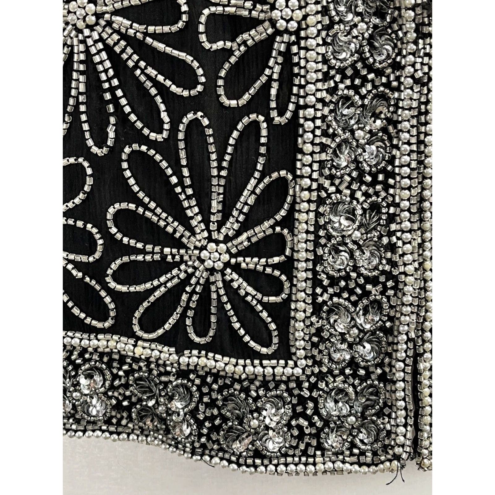 Vintage VINTAGE Scala Beaded Silk Jacket Womens Black Formal Evening 1980s Flower Pattern M Size M / US 6-8 / IT 42-44 - 6 Thumbnail