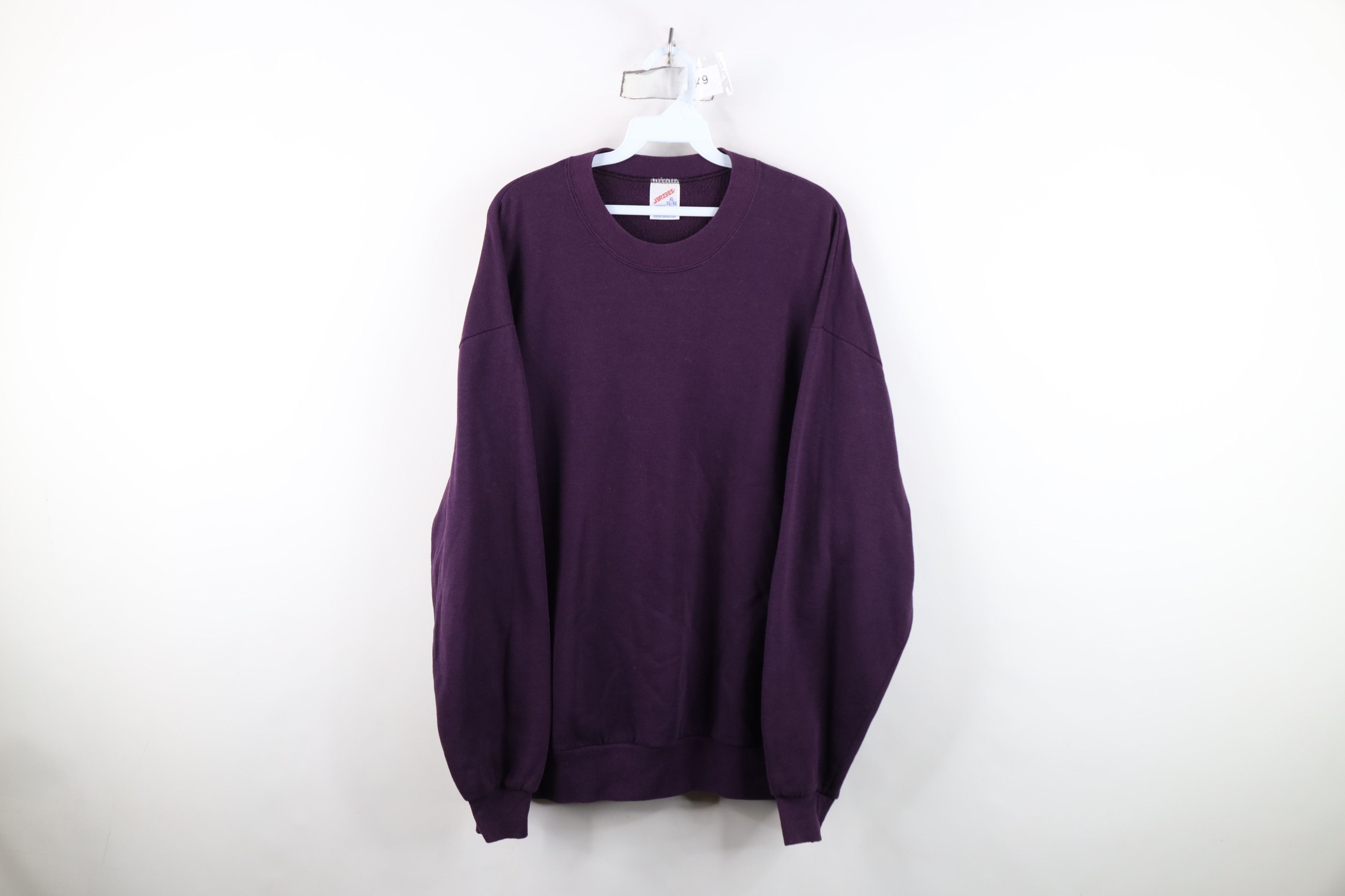Vintage Vintage 90s Streetwear Blank Crewneck Sweatshirt Purple USA Size XL / US 12-14 / IT 48-50 - 1 Thumbnail