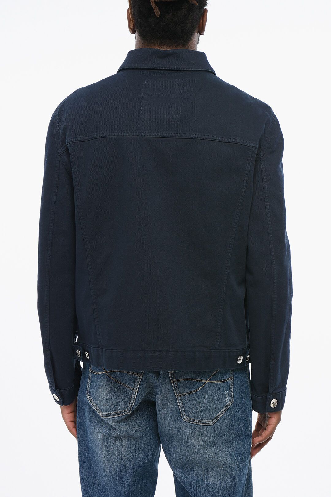 Brunello Cucinelli og1mm0725 Denim Saharan Jacket in Dark Blue Size US XL / EU 56 / 4 - 2 Thumbnail