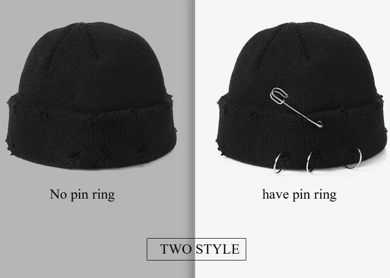 Other Distressed Black Beanie Size ONE SIZE - 4 Thumbnail