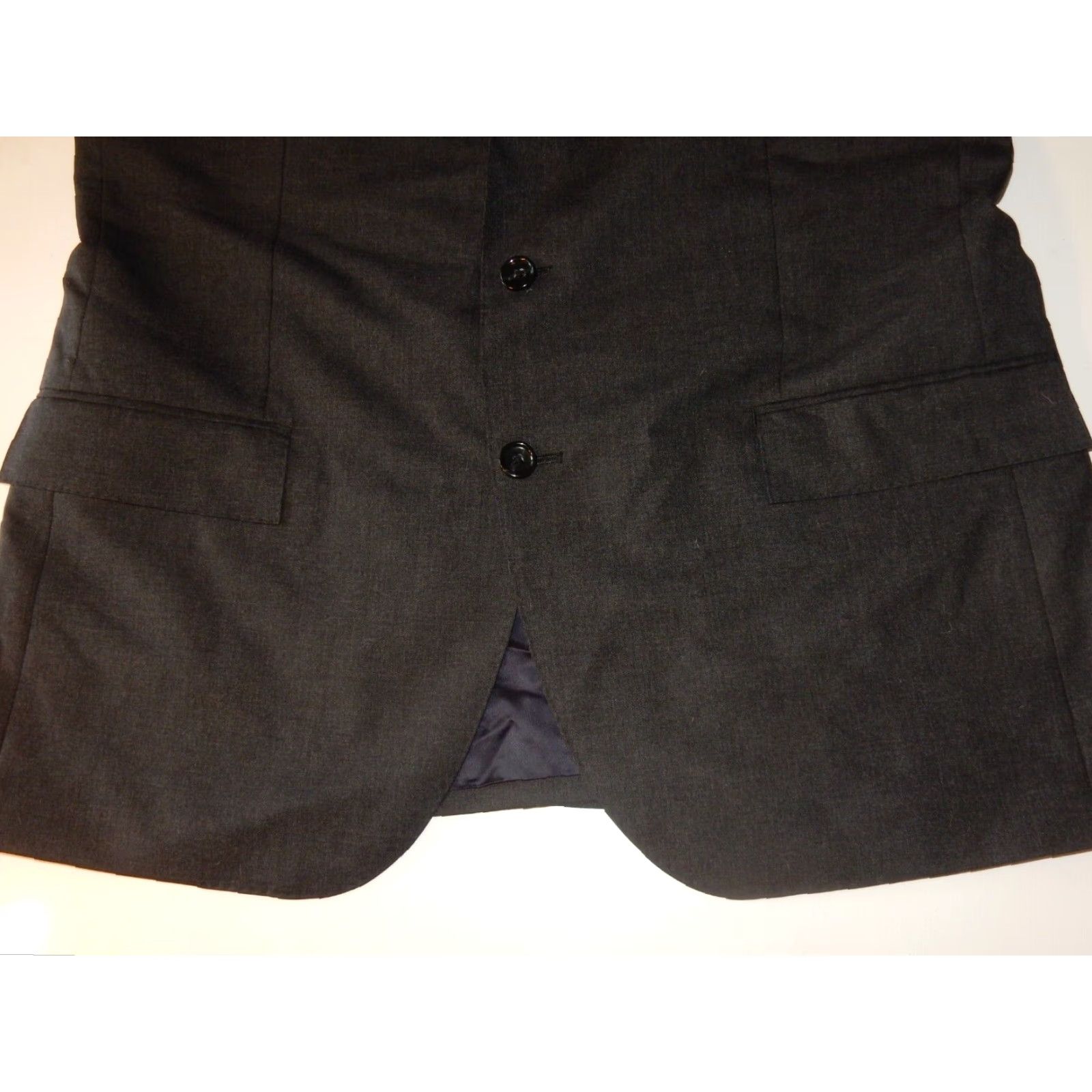 J.Crew VINTAGE J.CREW Men's Blazer Sport Coat Wool Size 46R Charcoal Dark Gray 90s Size 46R - 3 Thumbnail