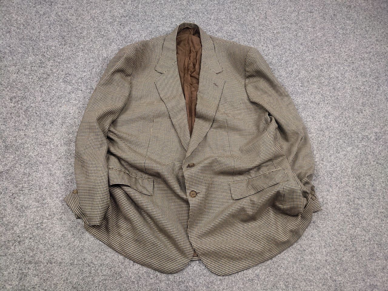 Brioni Brioni Vintage Houndstooth pattern Wool Beige Blazer Jacket Size US L / EU 52-54 / 3 - 2 Thumbnail