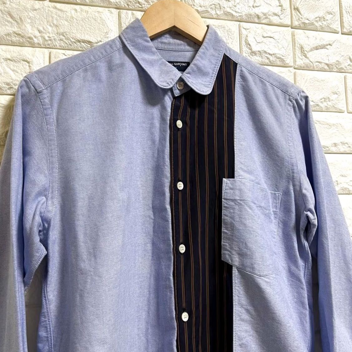 Comme des Garcons Girl Comme des Garçons Homme Long Sleeve Shirt, M, Patchwork, Blue, Cotton, Button-Up, Japan, Mens Size US M / EU 48-50 / 2 - 5 Thumbnail