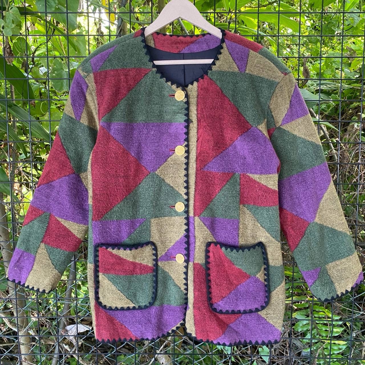 Japanese Brand × Vintage Vintage Abstract Button Up Cardigan Jacket Size L / US 10 / IT 46 - 2 Thumbnail