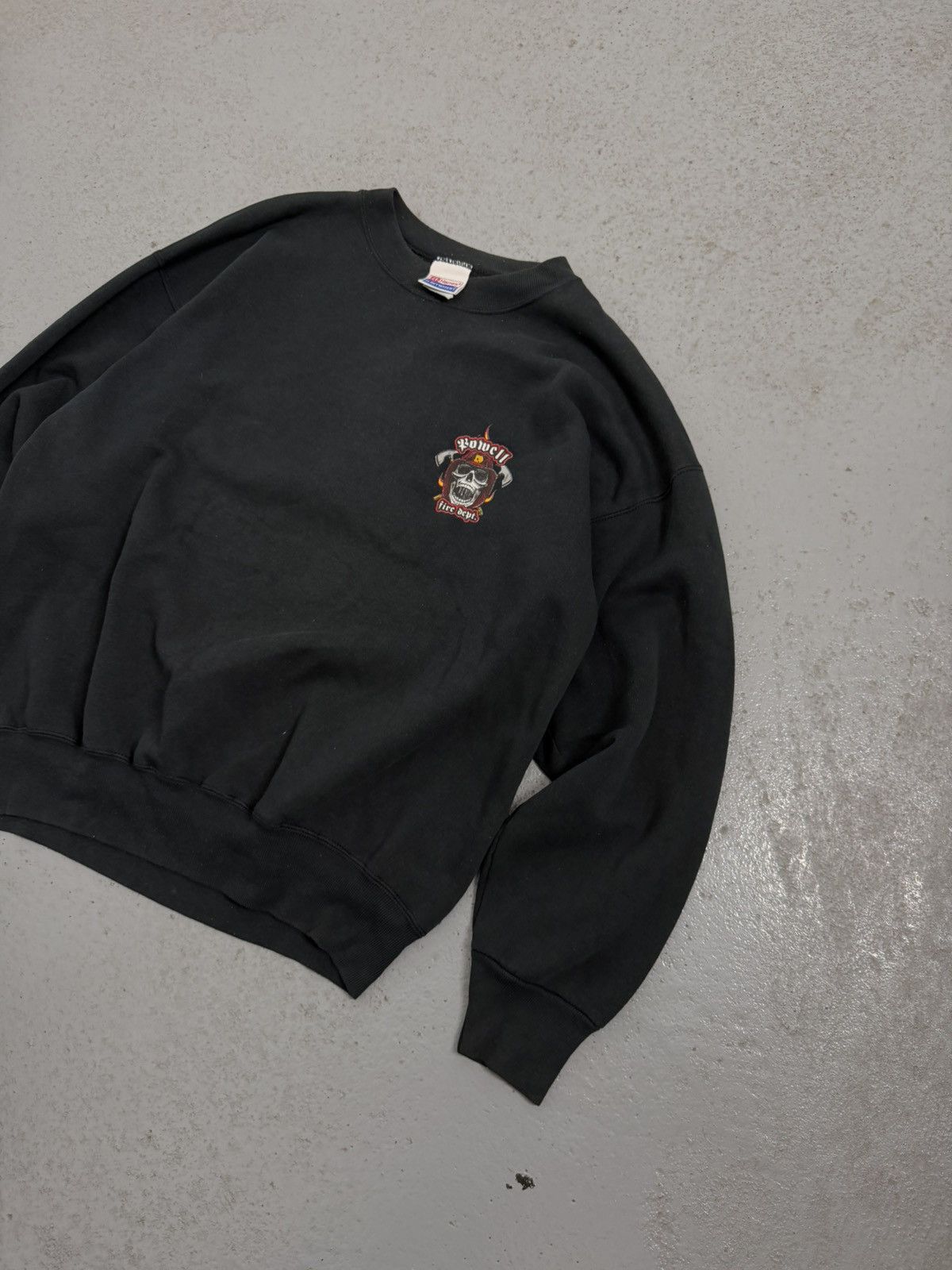 Hanes Vintage 1996 Powell Fire Dept Skateboards Y2K Sweatshirt Size US L / EU 52-54 / 3 - 3 Thumbnail