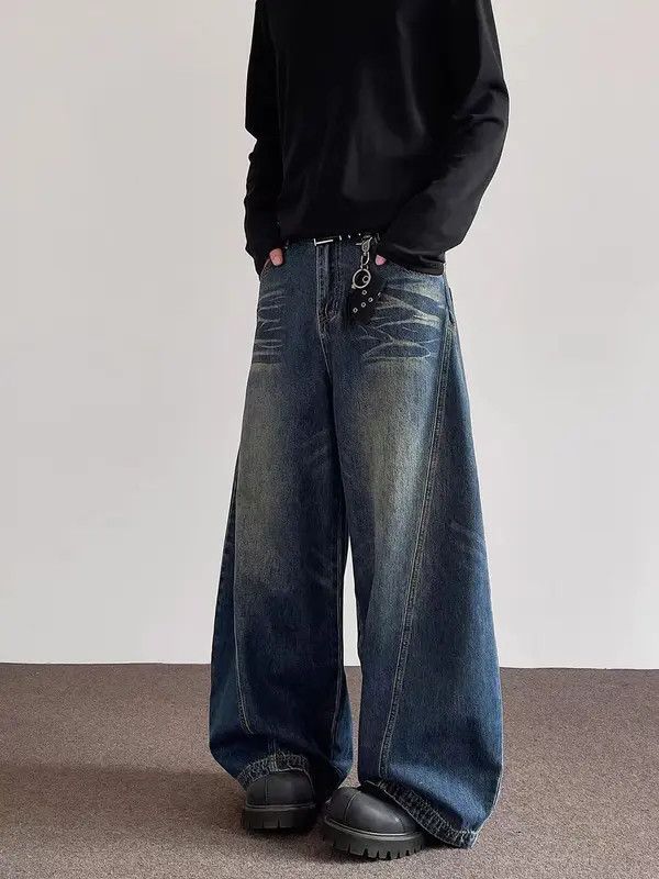 Japanese Brand Retro vintage deconstruction curved knife baggy jeans Size US 34 / EU 50 - 3 Thumbnail