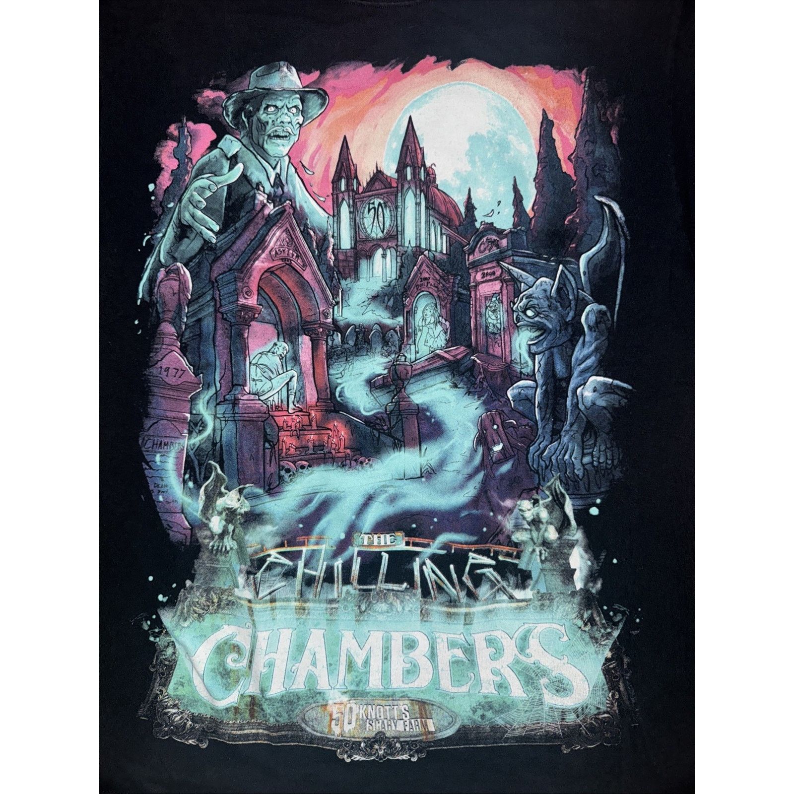 Vintage Knott’s Scary Farm T-Shirt Black M 18x26 Haunted Maze Horror Size US M / EU 48-50 / 2 - 2 Thumbnail