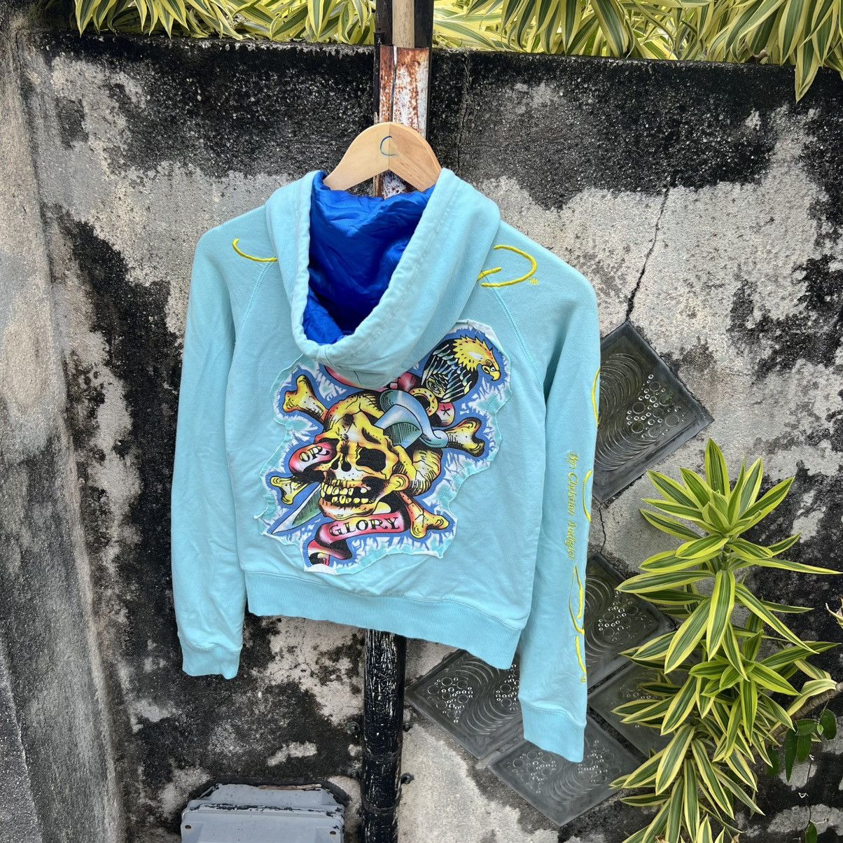 Ed Hardy “ED HARDY” NEON BLUE ZIP UP HOODIE Size XS / US 0-2 / IT 36-38 - 13 Thumbnail