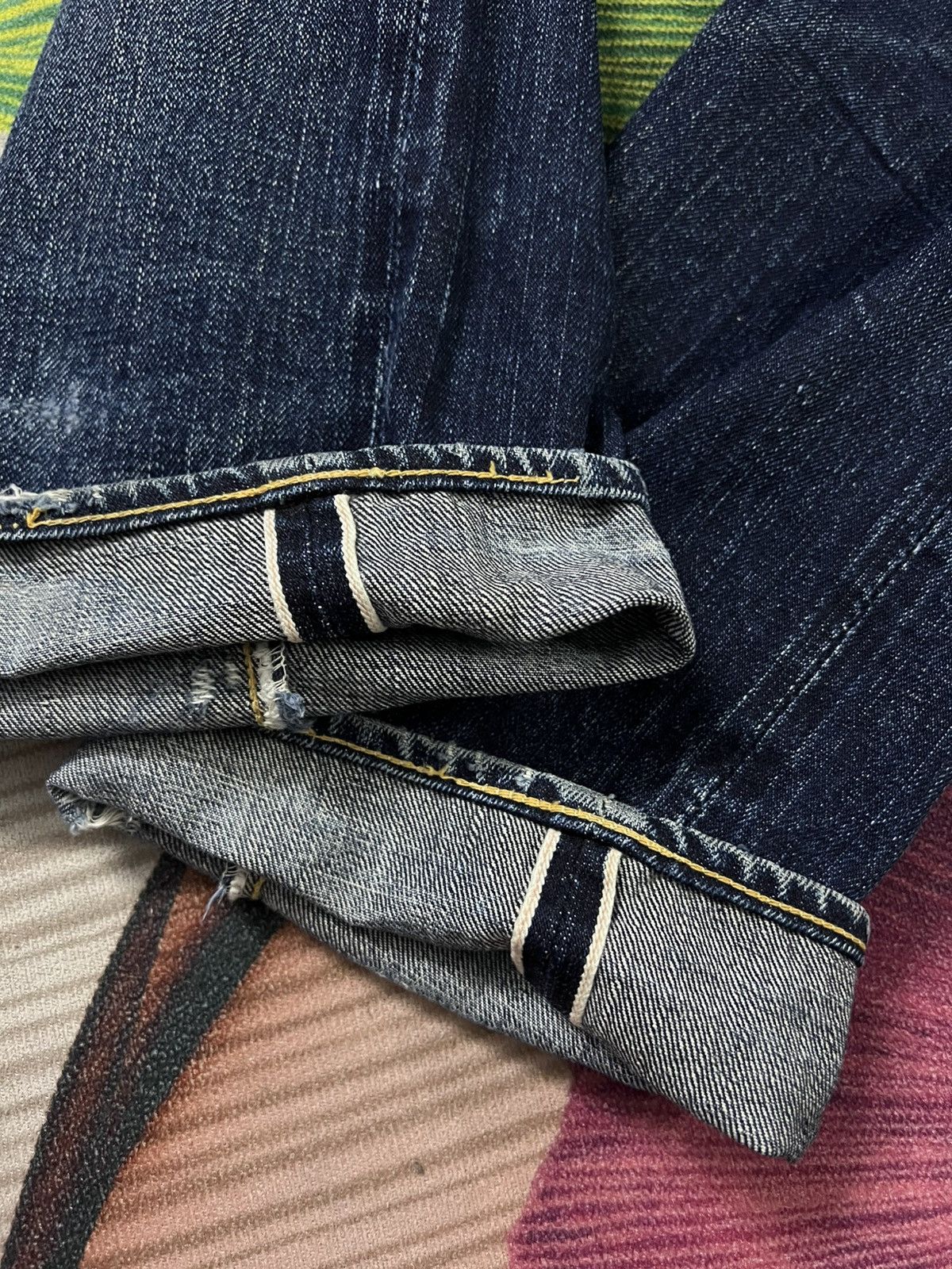 Japanese Brand × The Flat Head × Vintage VINTAGE THE FLAT HEAD DISTRESSED SELVEDGE JEANS Size US 29 - 15 Thumbnail