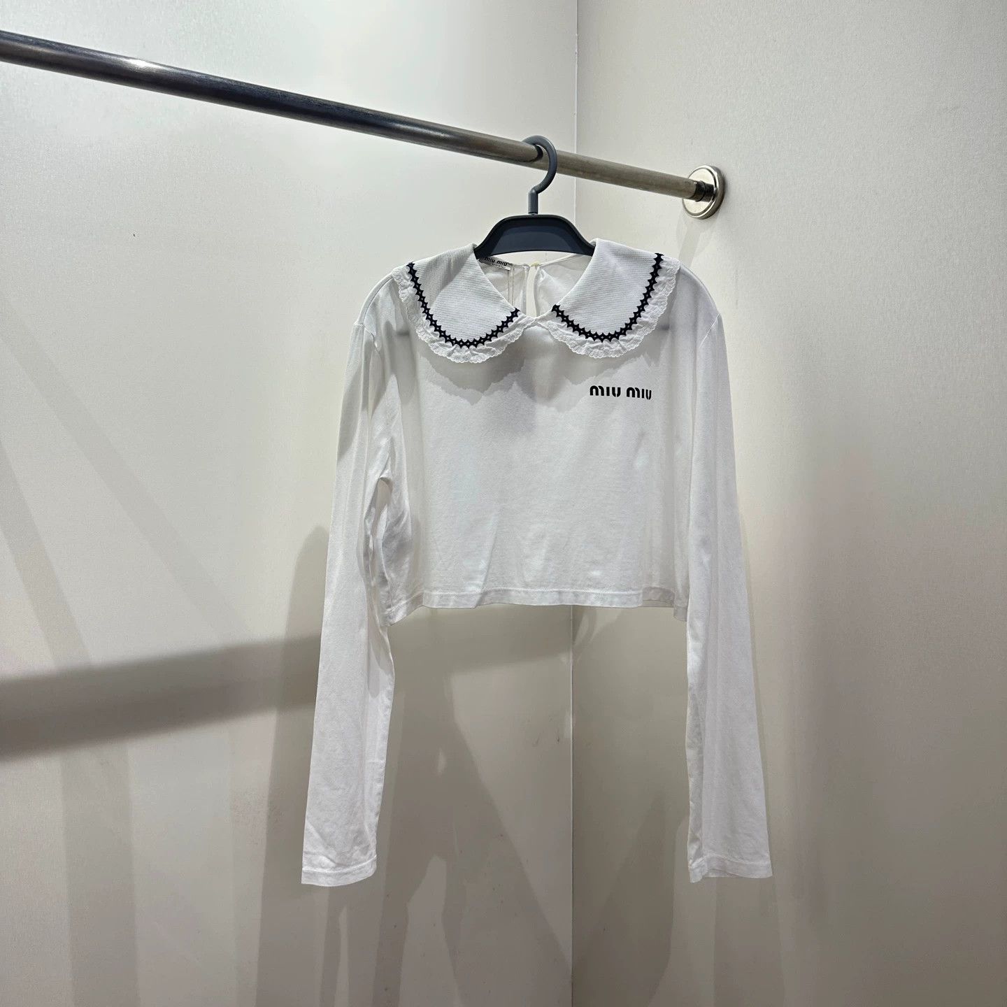Miu Miu MIU MIU mar82 doll collar logo L longsleeve cotton Size L / US 10 / IT 46 - 1 Thumbnail