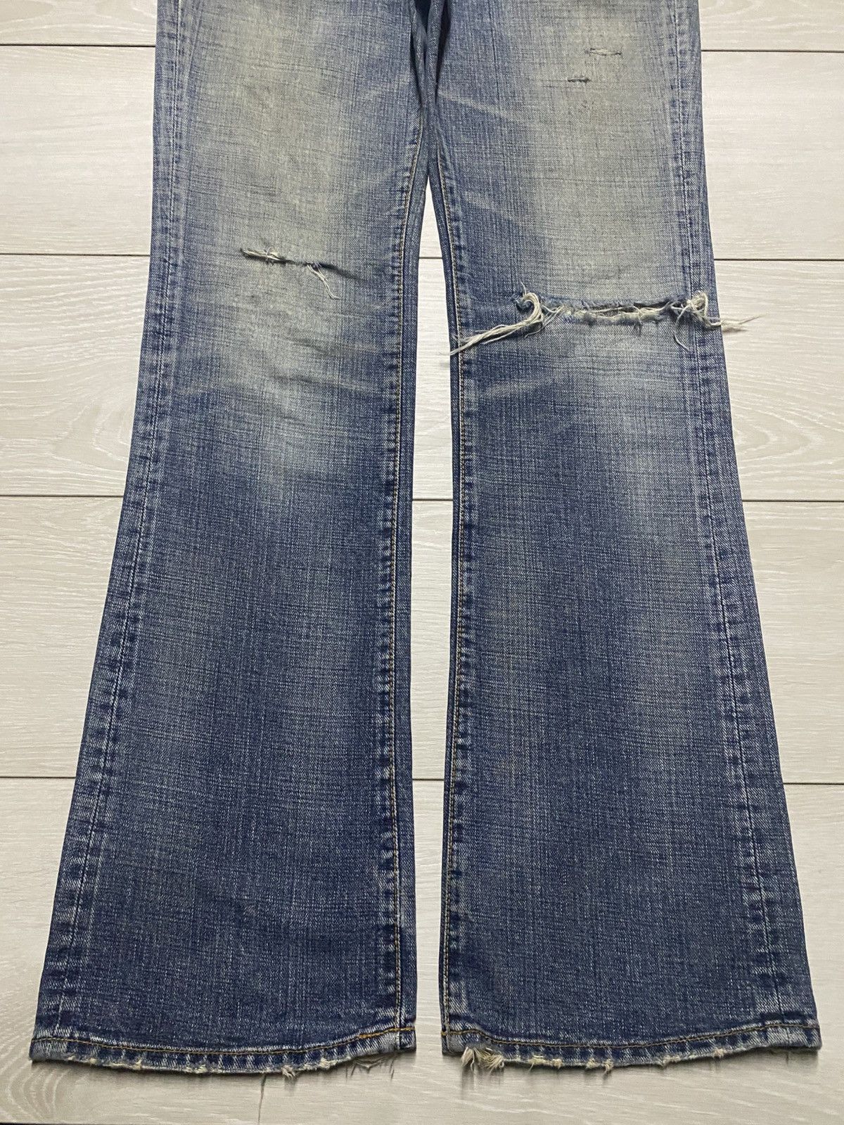 If Six Was Nine Vintage Real Authentic Style GLHeart Flare Faded Blue Size US 31 - 5 Thumbnail